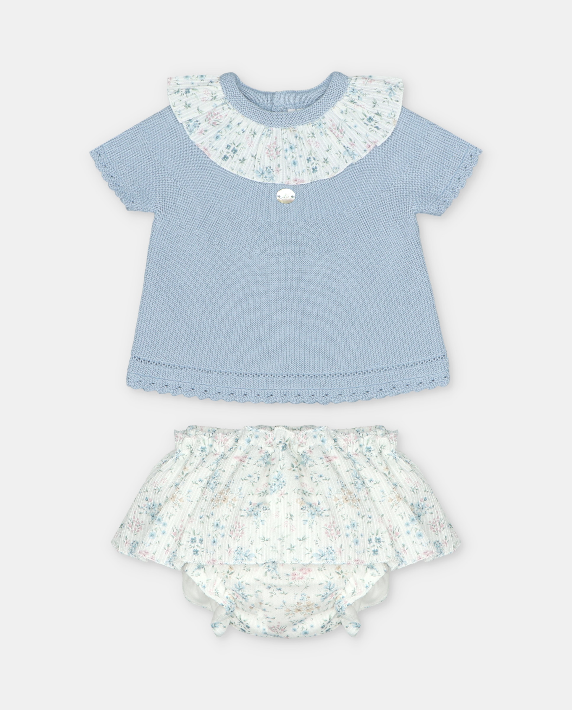 Imagem 0 de Conjunto para Bebé de Camisola e Cobre Fraldas com Estampado de Flores