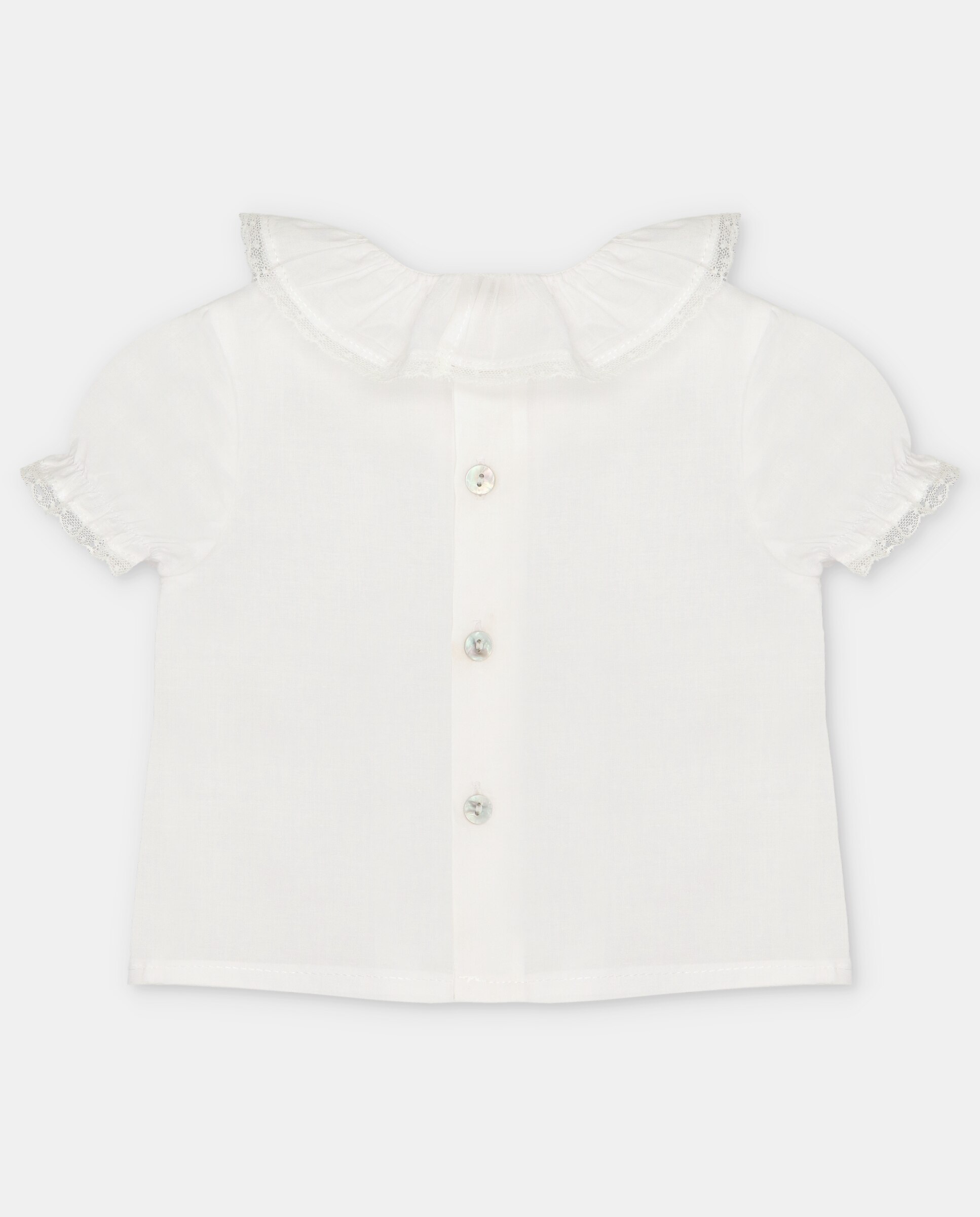 Blusa para Bebé de Algodão com Gola Folho Natural-2