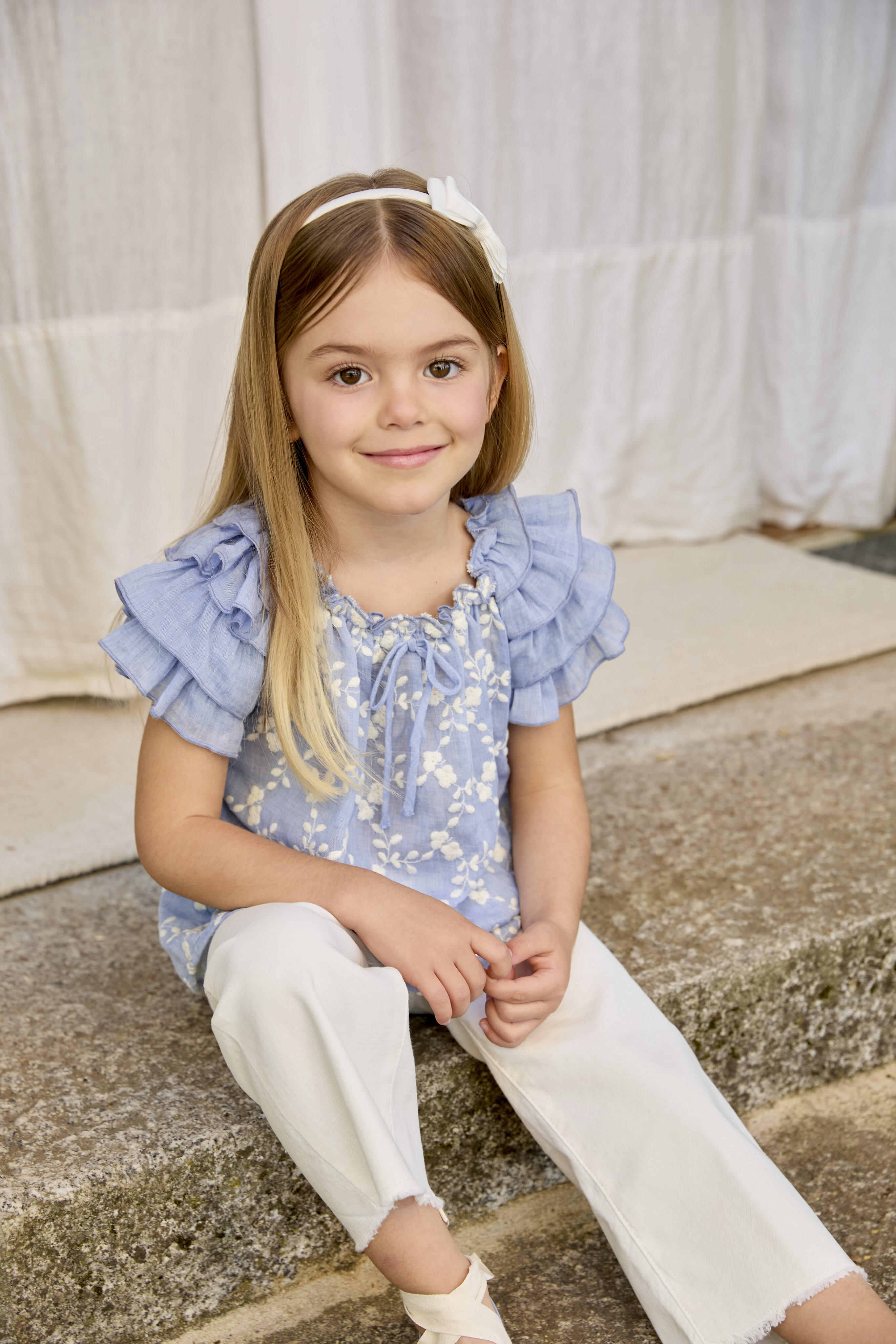 Blusa Infantil com Estampado de Fantasia Martín Aranda Azul/Branco-5