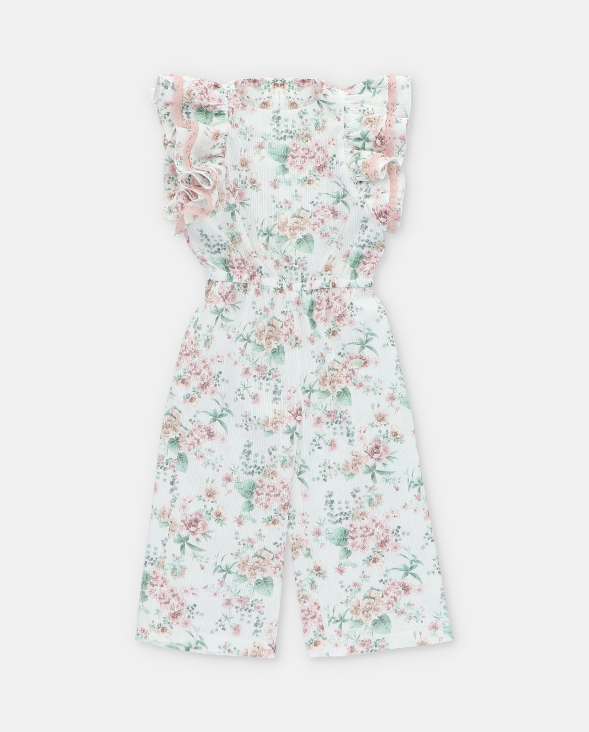 Imagem 0 de Macacões Compridos Infantil de Algodão com Estampado de Flores