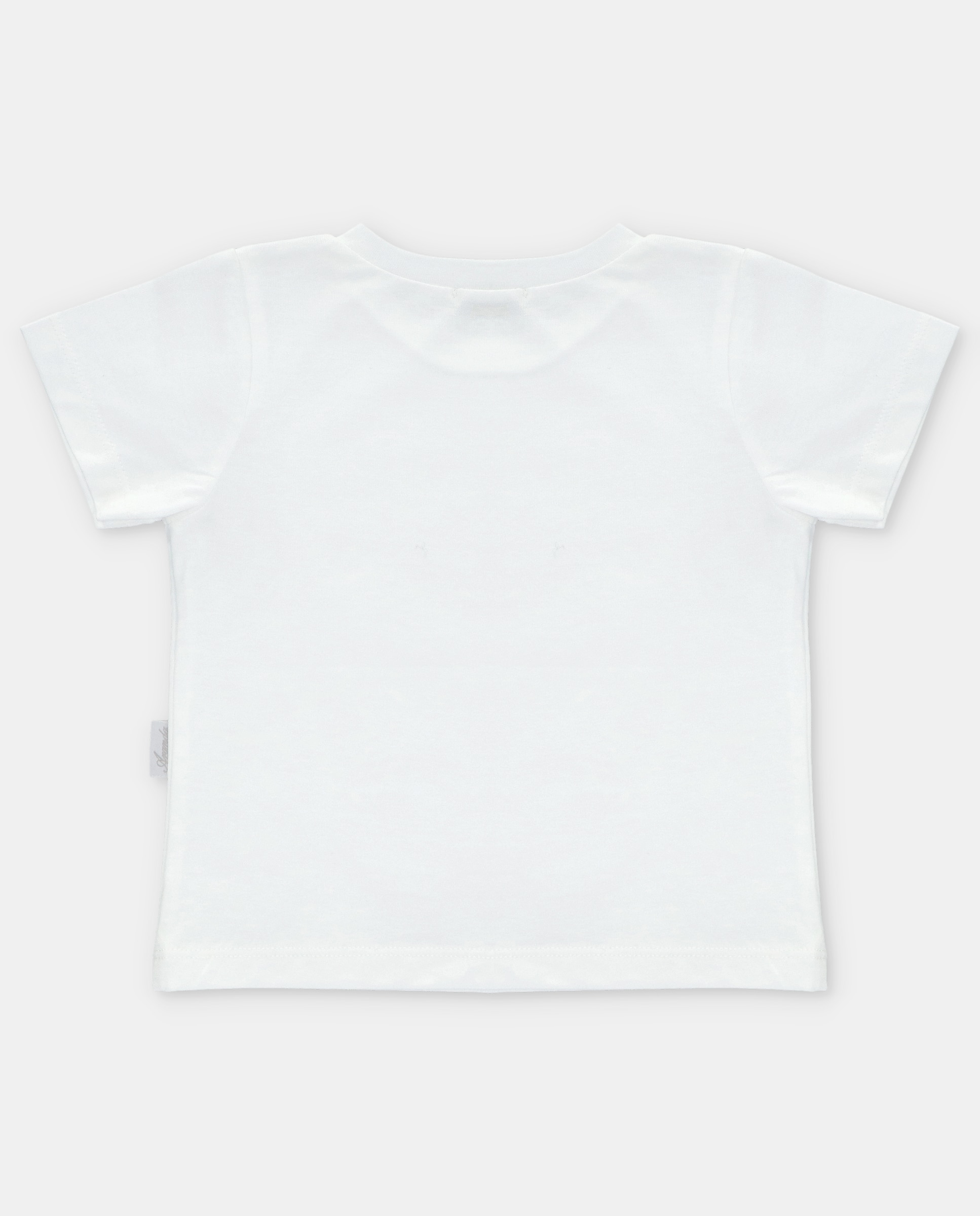 T-shirt de Algodão com Bolso Microestampado de Fantasia Branco-2