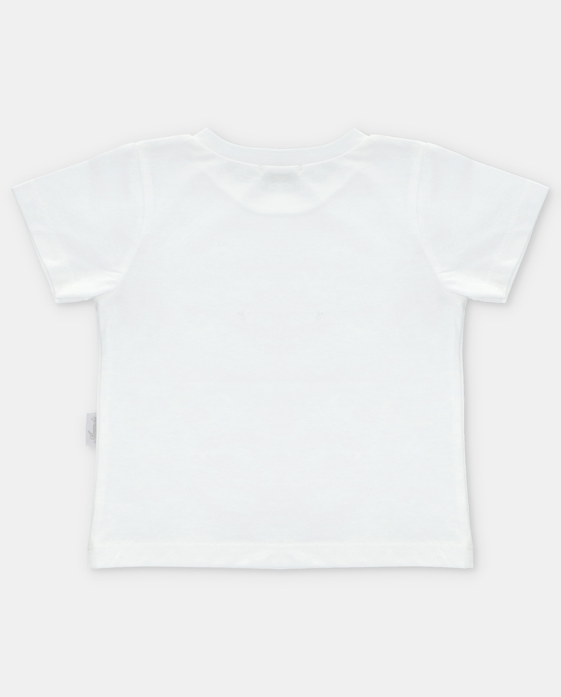 T-shirt de Algodão com Bolso Microestampado de Fantasia Branco-2