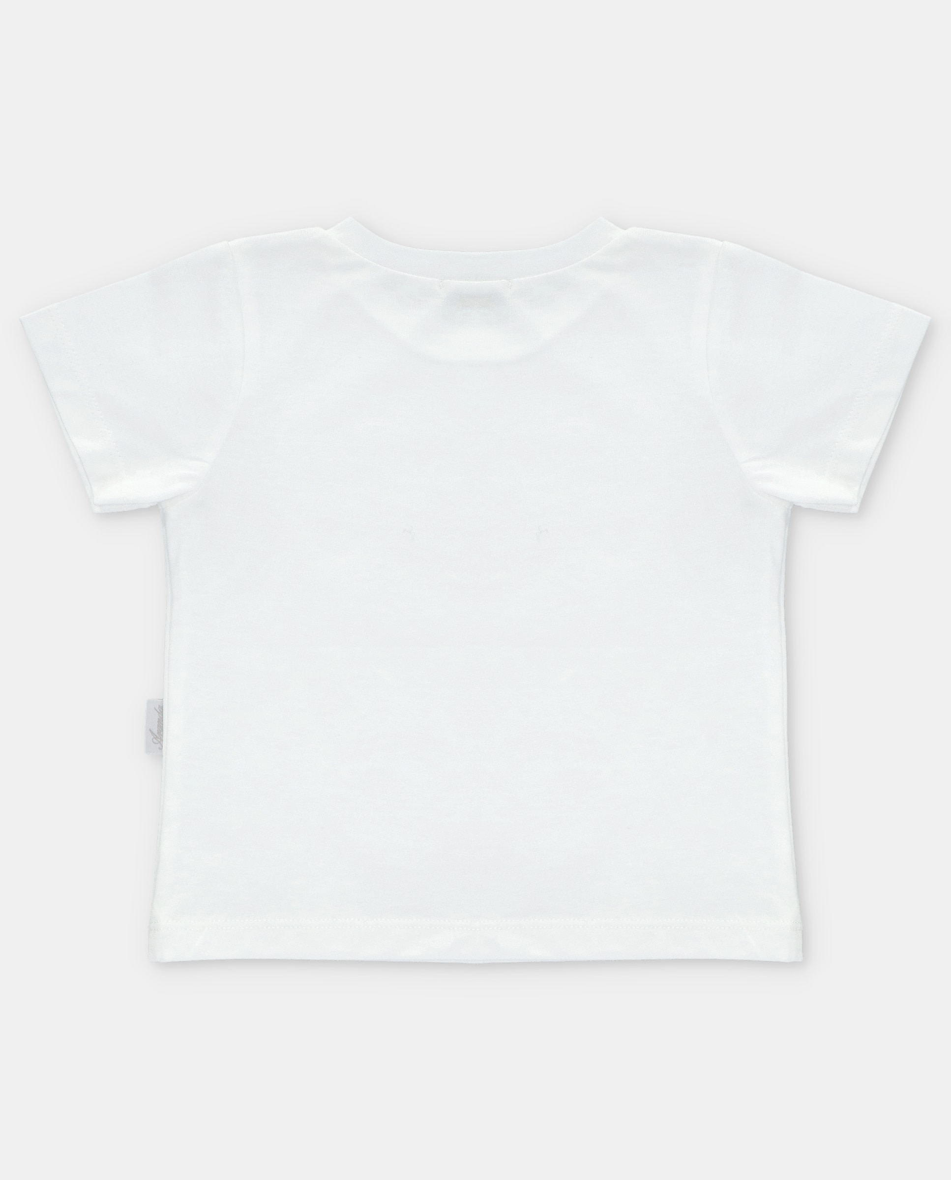 T-shirt de Algodão com Bolso Microestampado de Fantasia Branco-2