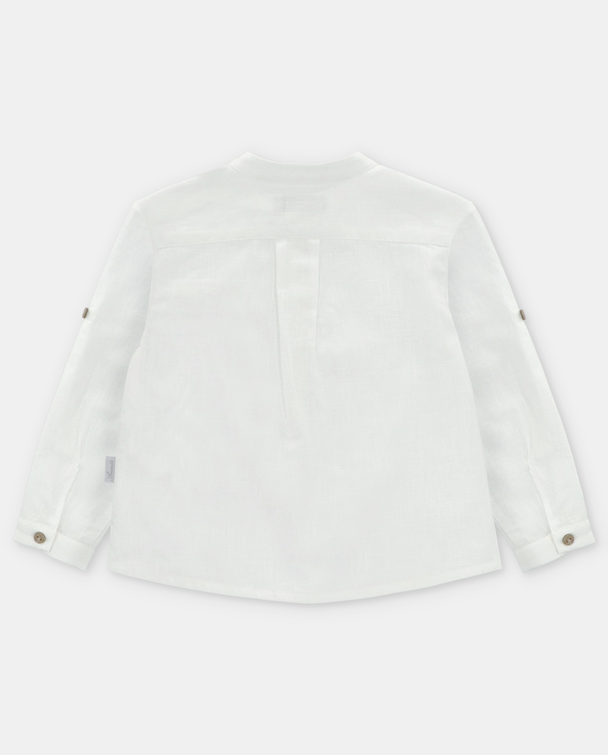 Camisa Infantil de Manga Comprida com Gola À Padre Martín Aranda Natural-2