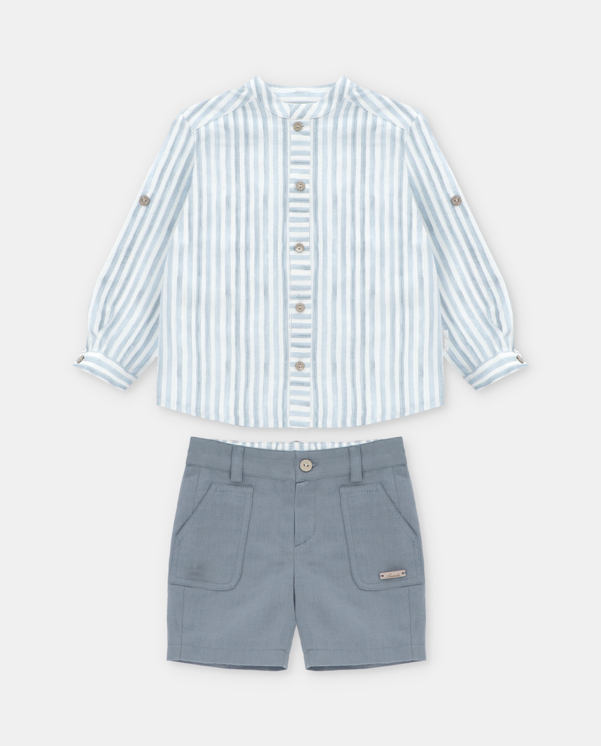 Imagem 0 de Conjunto Infantil de Camisa Às Riscas e Calças