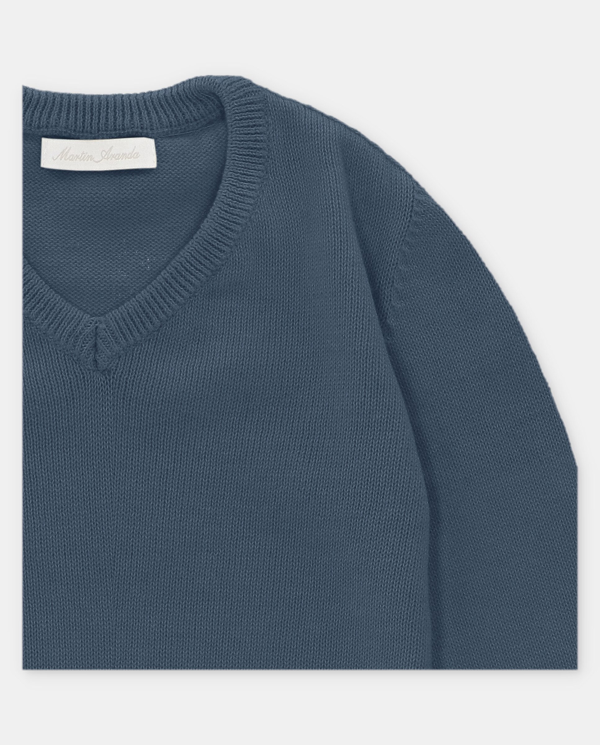 Camisola Infantil com Gola em V Martín Aranda Azul-marinho-3
