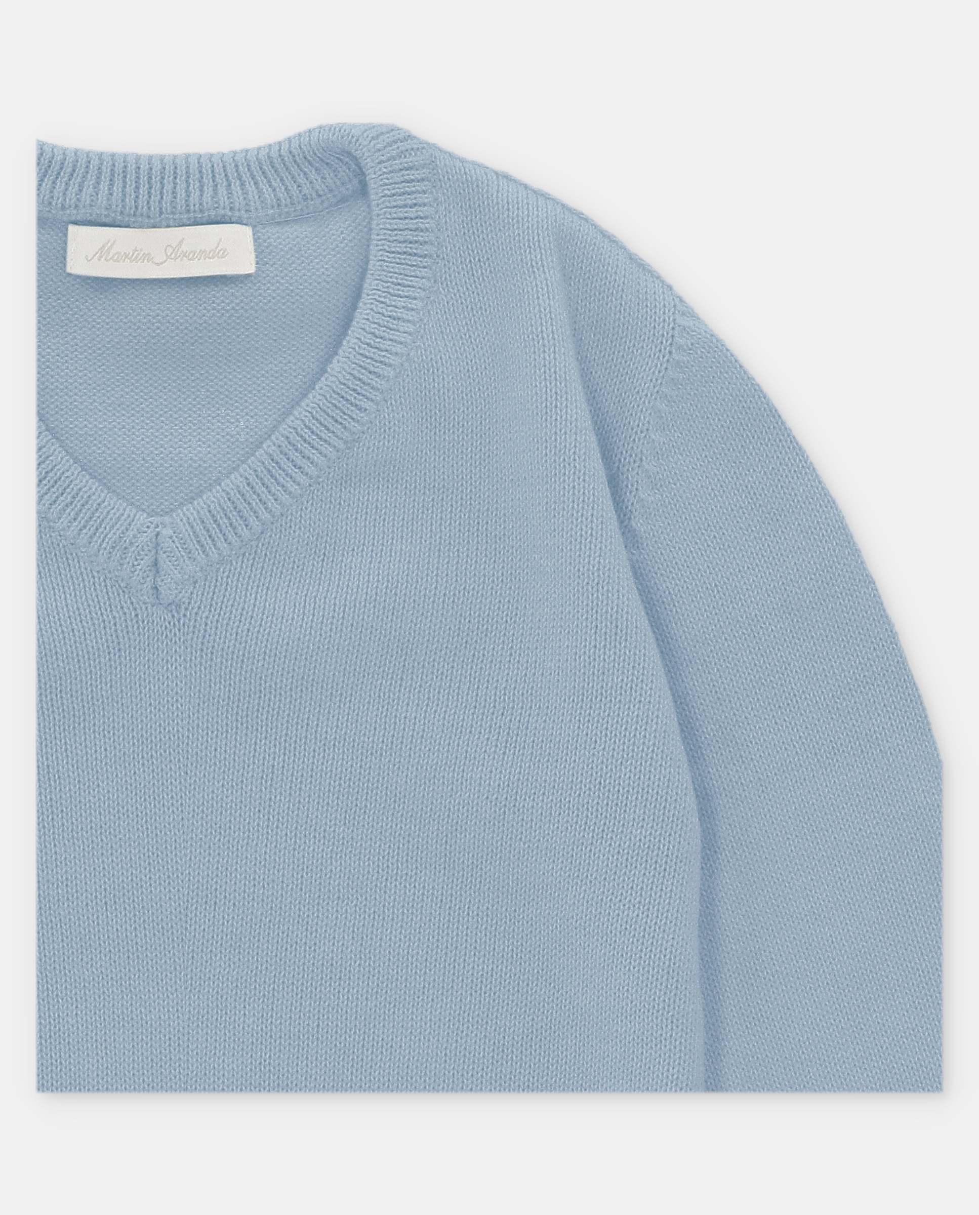 Camisola para Bebé com Gola em V Martín Aranda Azul-claro-3