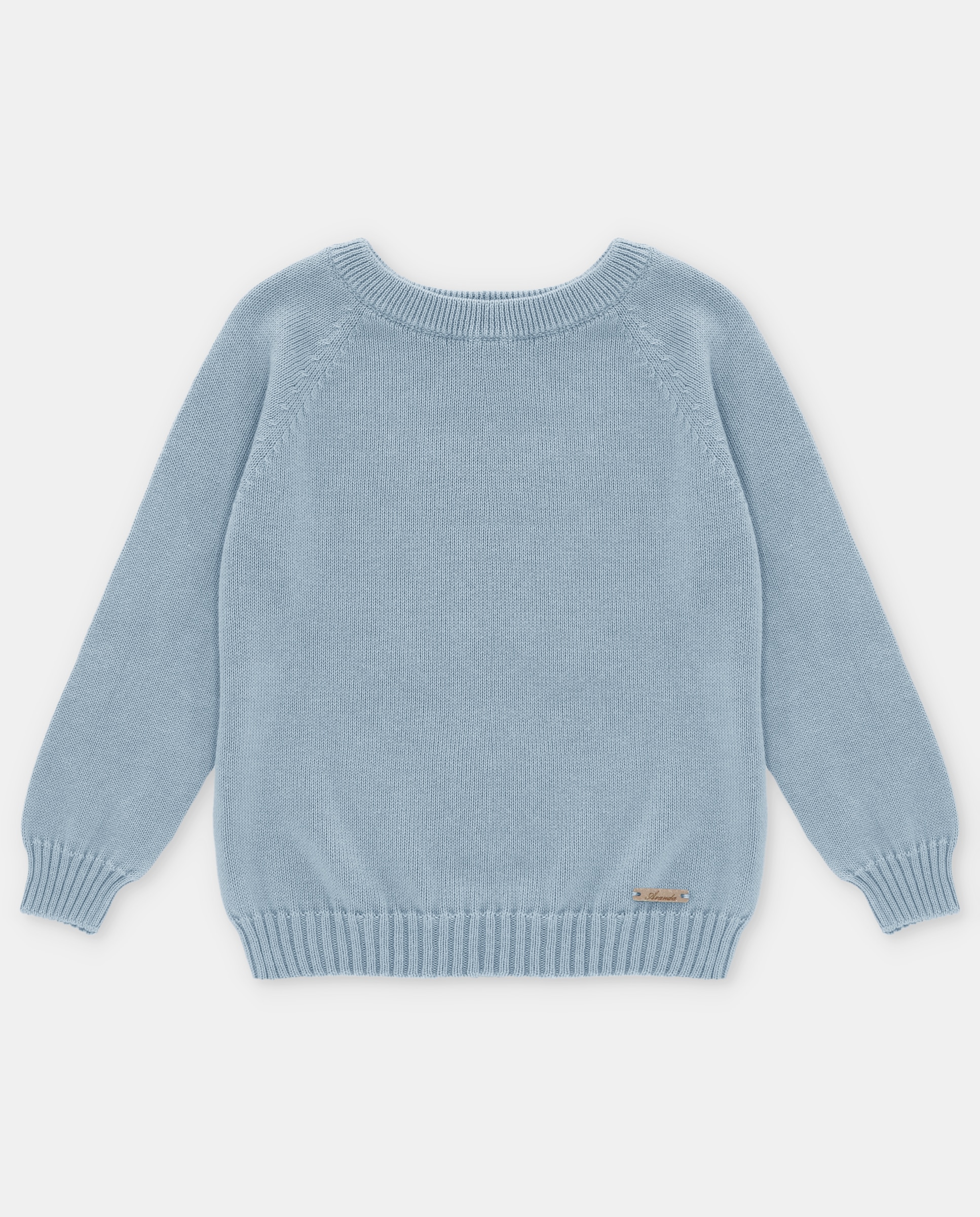 Camisola Infantil de Malha Links com Gola Redonda Martín Aranda Azul-claro-1