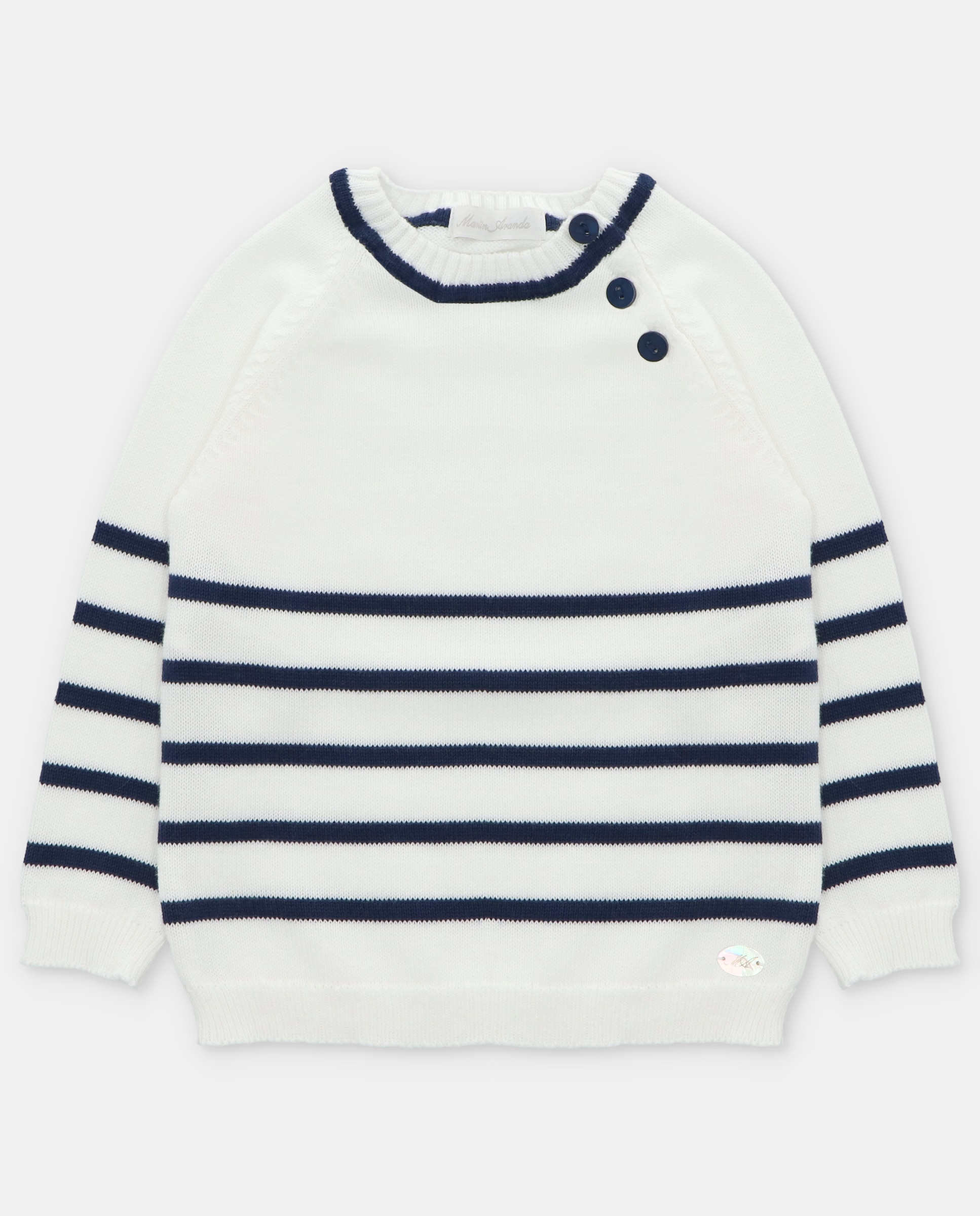 Imagem 0 de Camisola de Malha Infantil Às Riscas com Gola Redonda