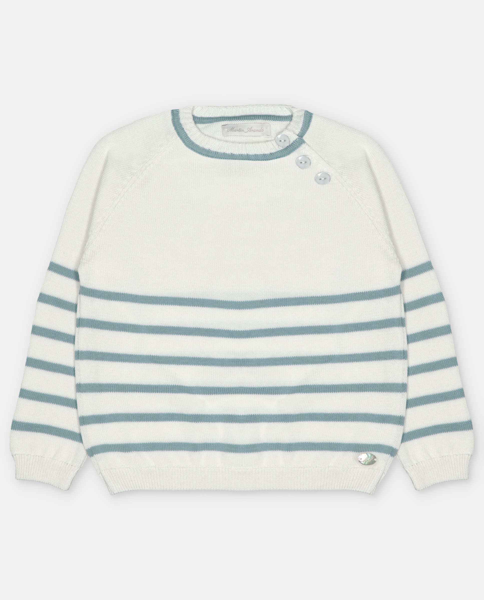 Imagem 0 de Camisola de Malha Infantil Às Riscas com Gola Redonda