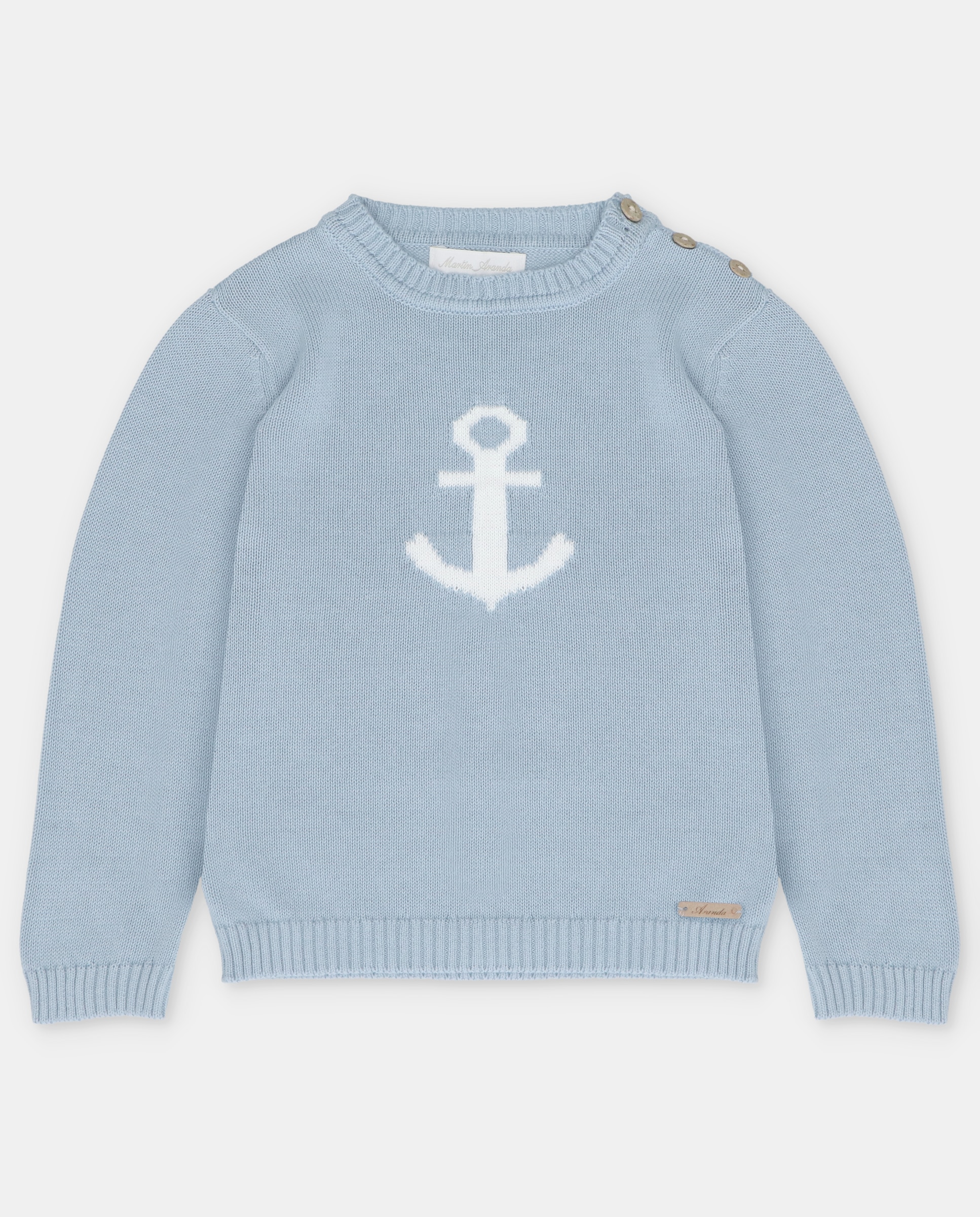 Imagem 0 de Camisola para Bebé com Gola Redonda e Desenho Frontal