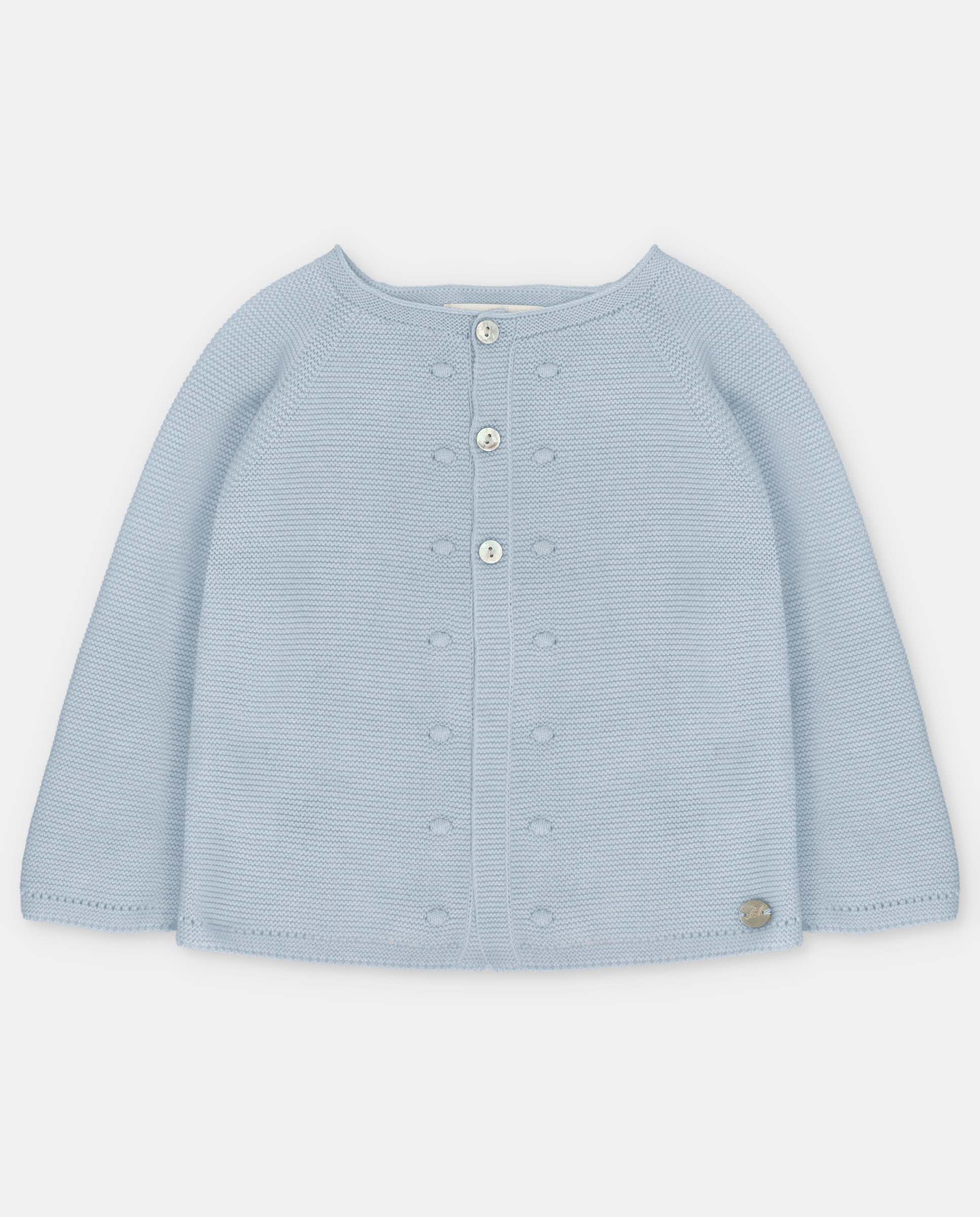 Casaco para Bebé de Tricô com Bodoques Martín Aranda Azul-celeste-1