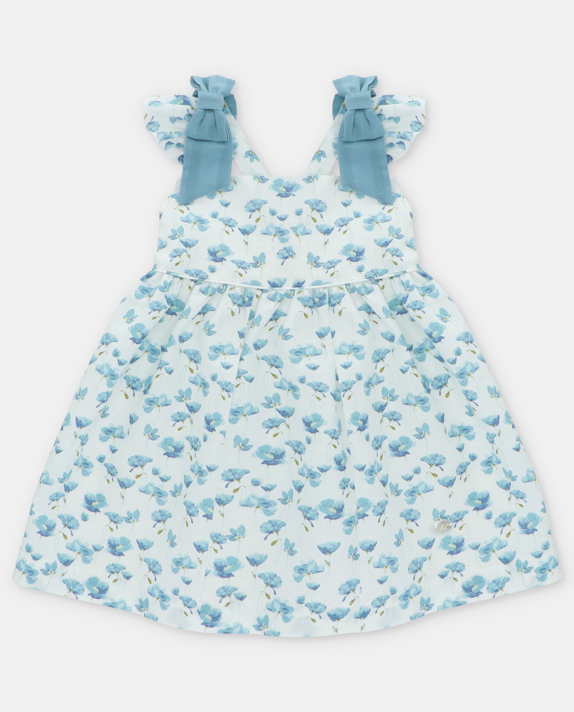 Imagem 0 de Vestido para Bebé de Alças com Laços e Estampado de Fantasia