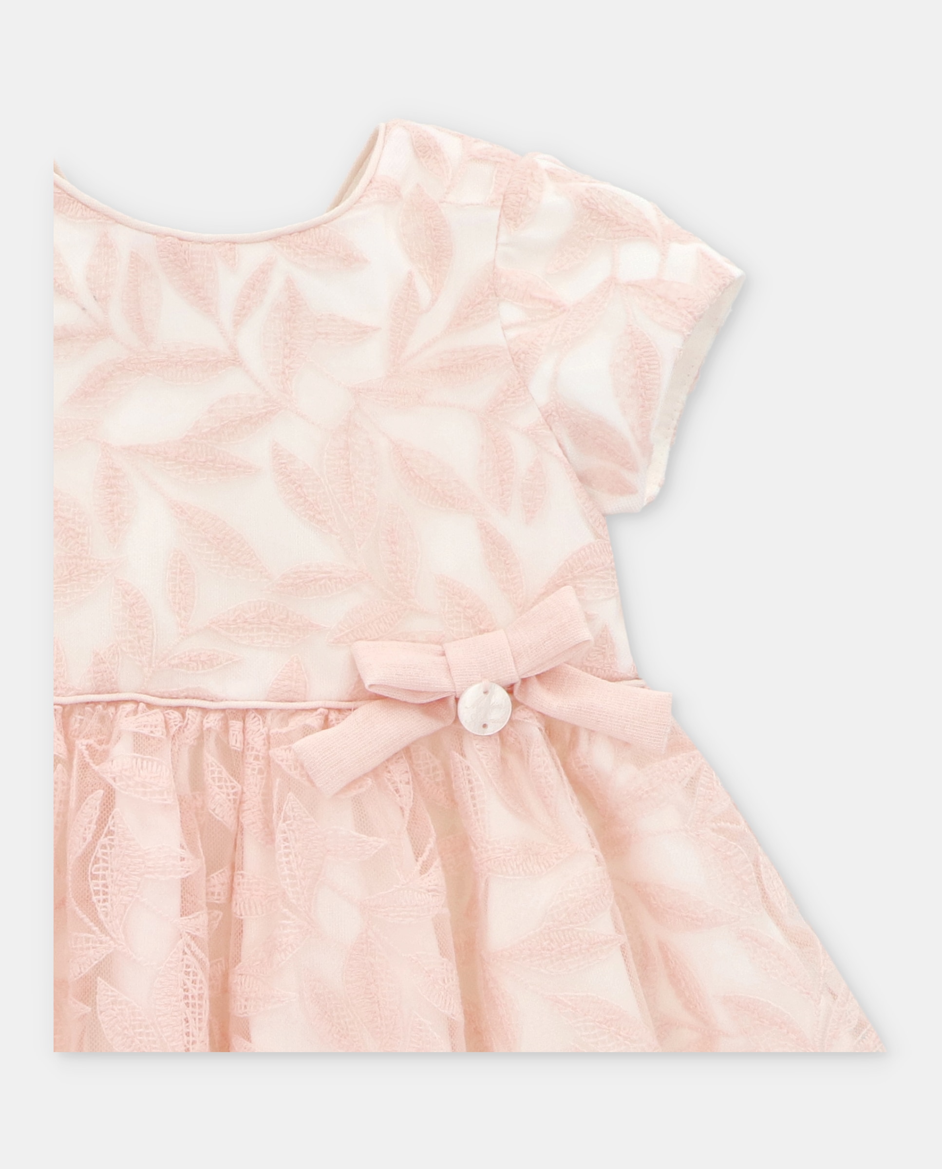 Vestido Infantil com Estampado de Fantasia Martín Aranda Nude-3