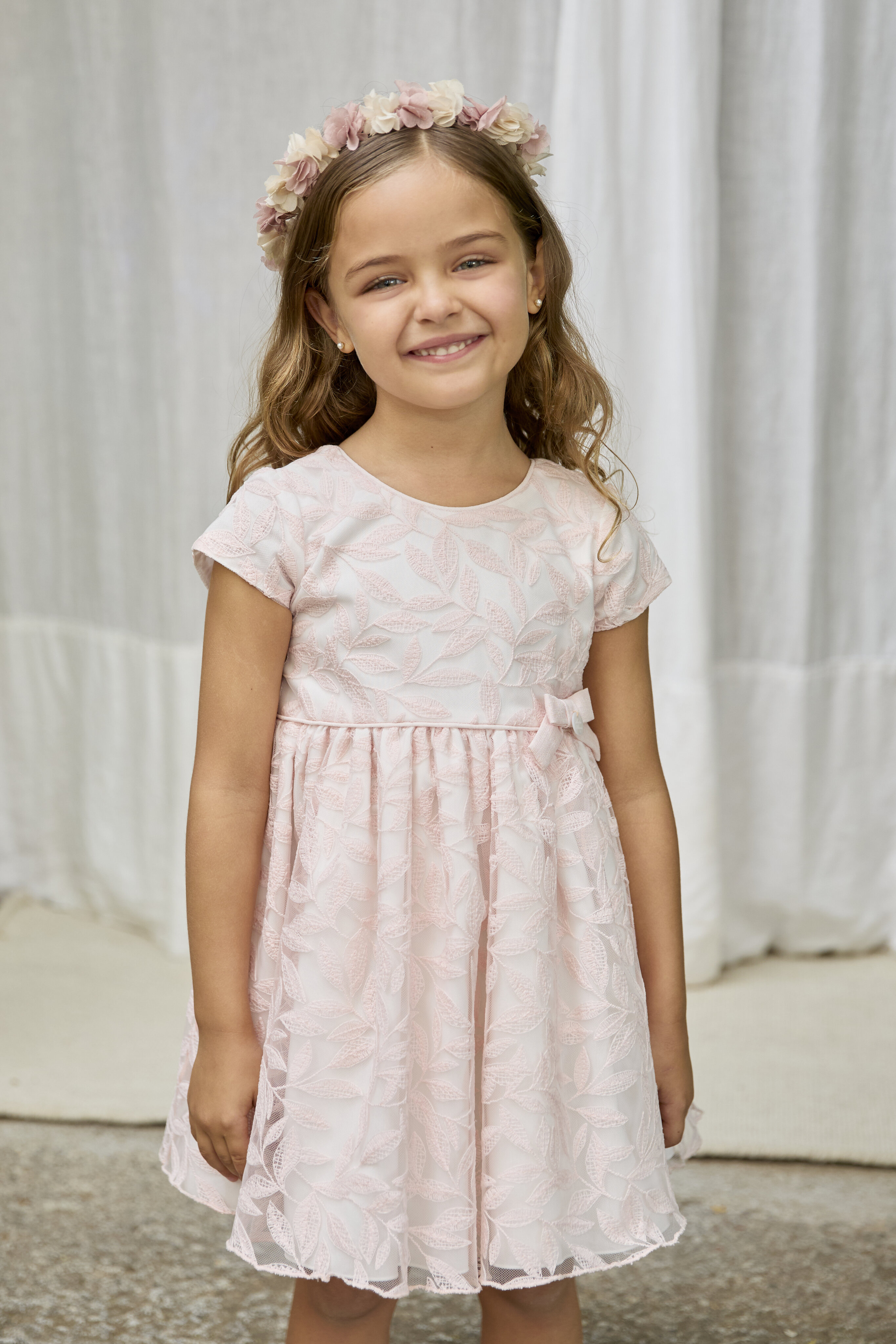Vestido Infantil com Estampado de Fantasia Martín Aranda Nude-4