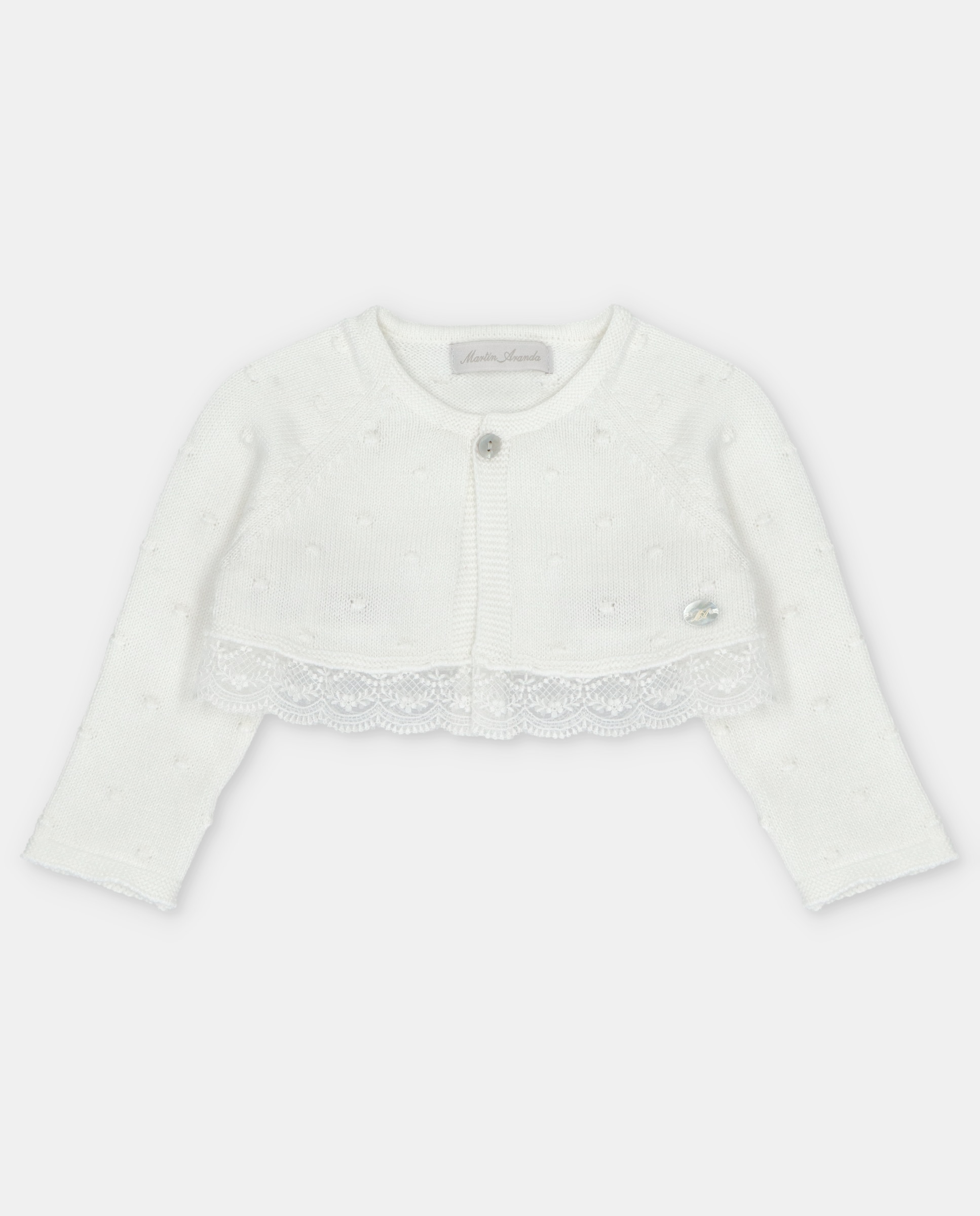 Imagem 0 de Casaco para Bebé Curto com Bodoques e Renda