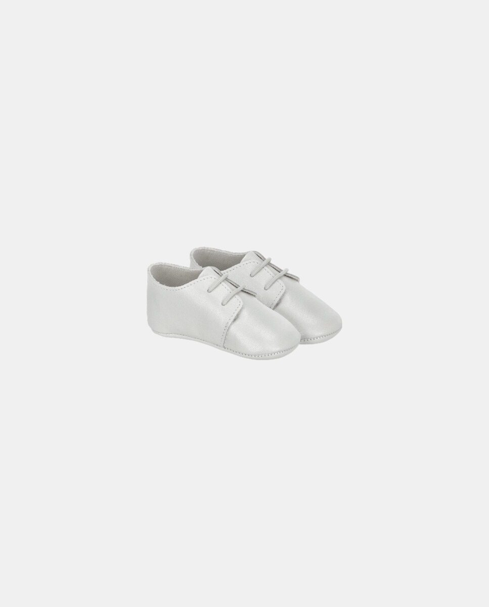 Sapatos para Bebé de Pele com Atacadores Martín Aranda Branco-2