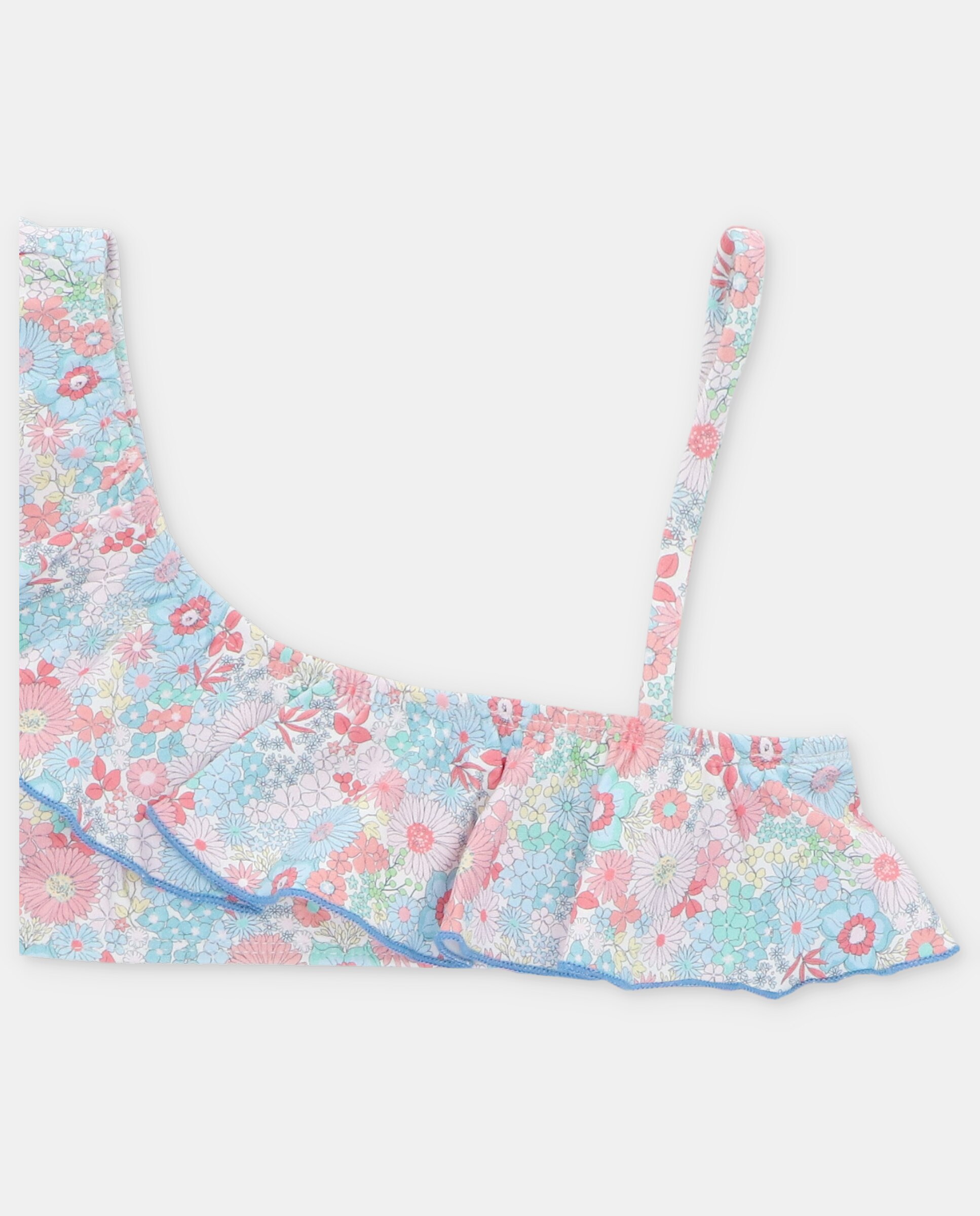 Biquíni de Bebé com Estampado de Flores Azul-claro-3