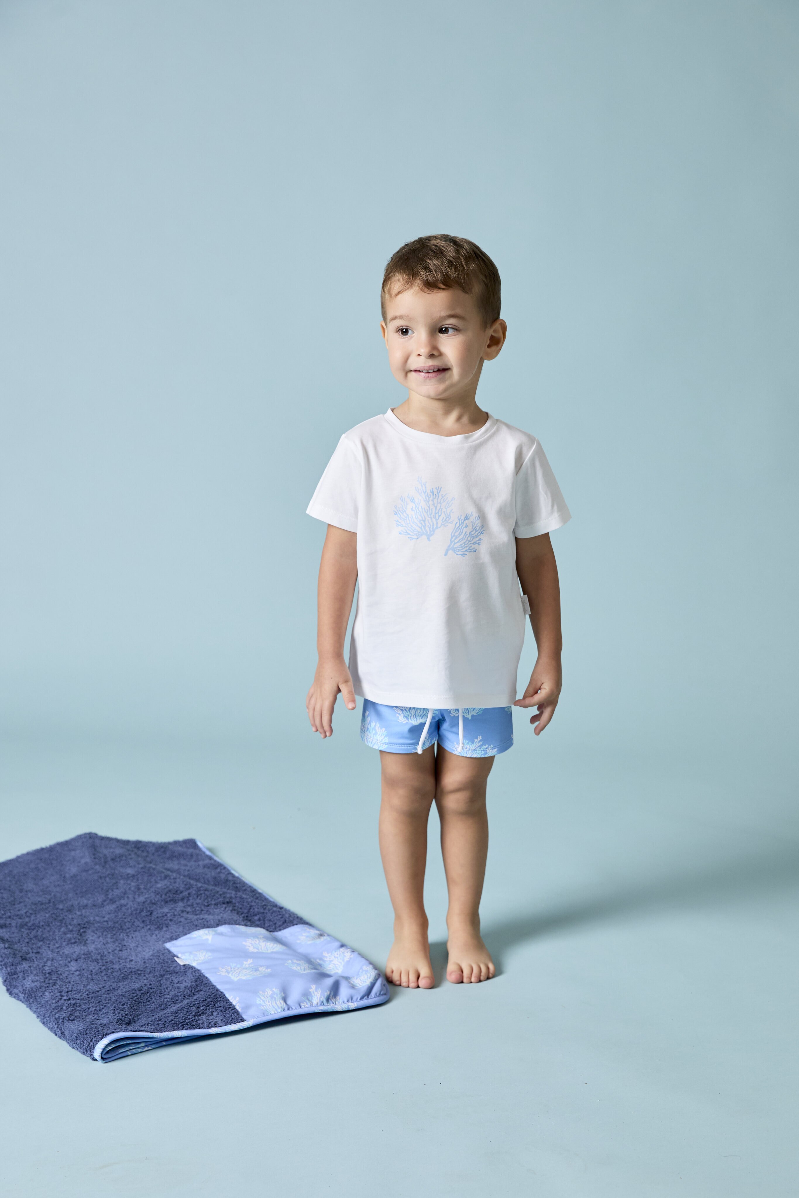 Shorts para Bebé com Estampado de Fantasia e Cordão de Ajuste Martín Aranda Azul-claro-5