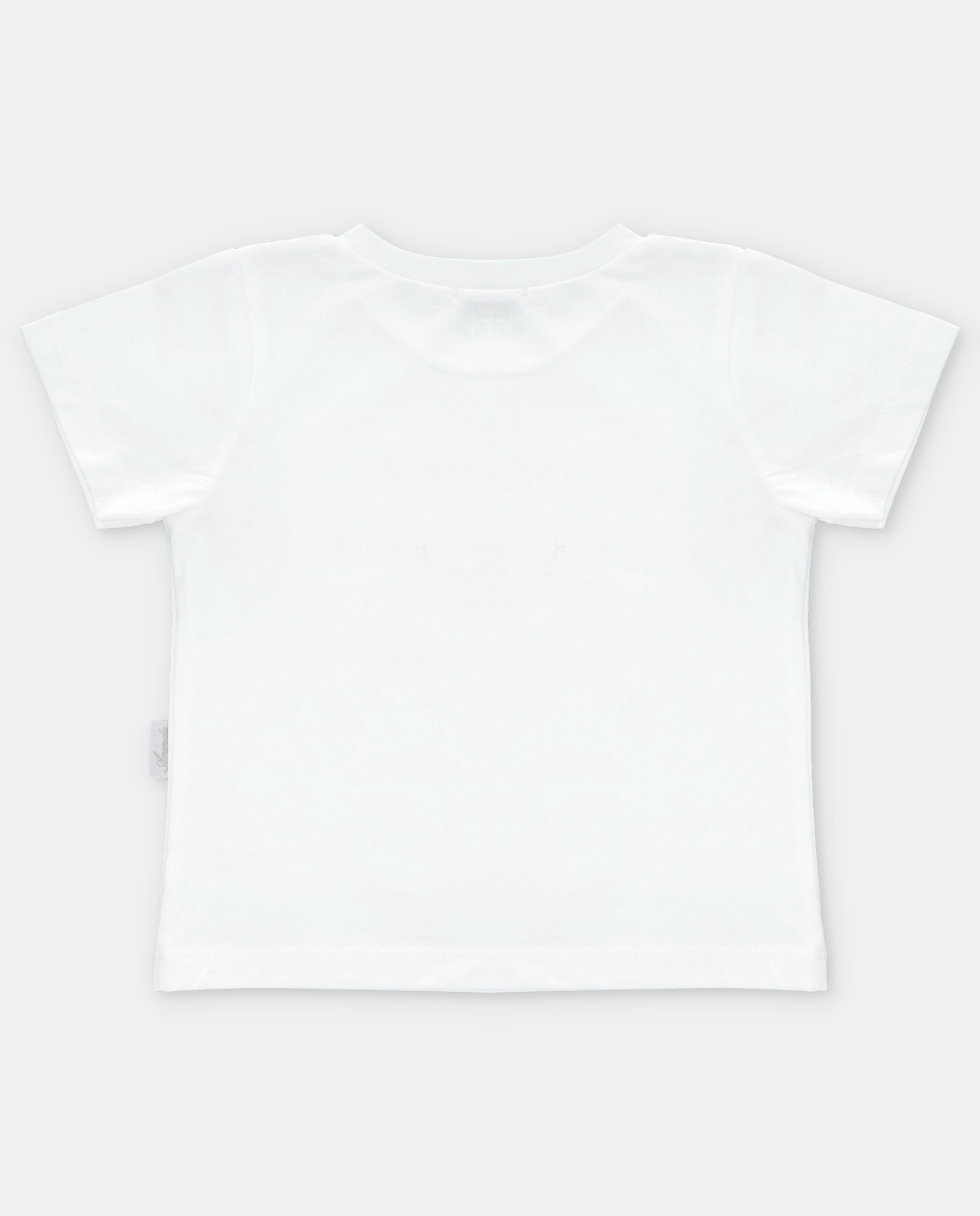 T-shirt de Algodão com Bolso Microestampado de Fantasia Branco-2