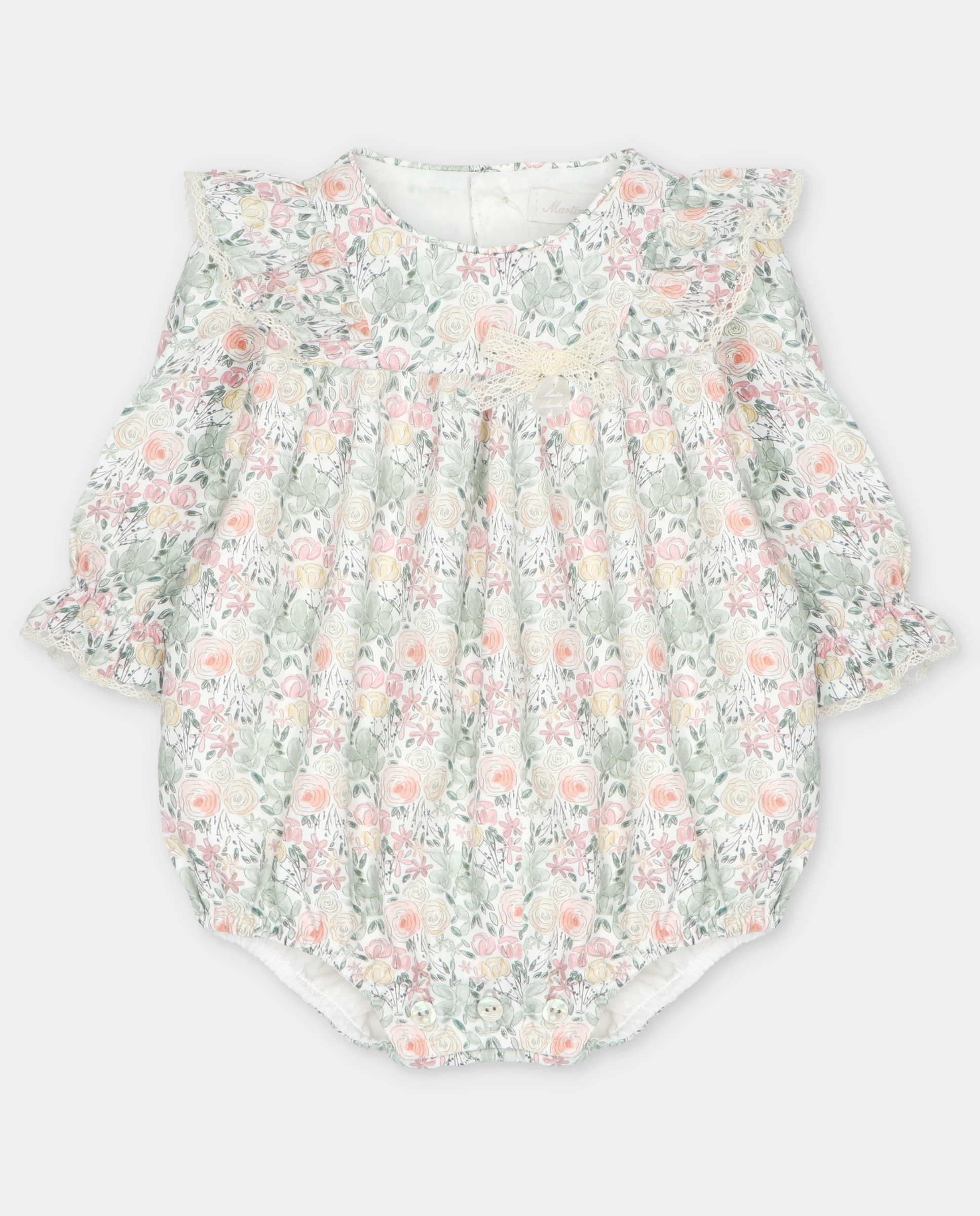 Imagem 0 de Babygrow para Bebé de Algodão com Estampado Fantasia e Folho no Ombro
