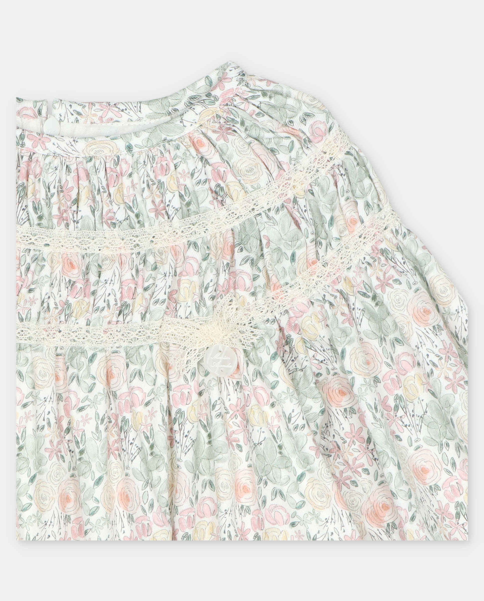 Vestido Infantil de Algodão com Estampado de Fantasia Verde-3
