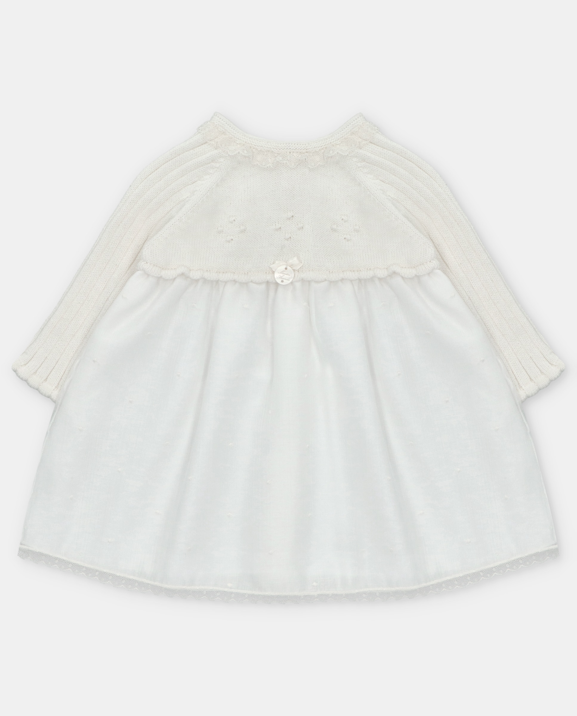 Imagem 0 de Vestido para Bebé Combinado com Tecido de Tule Bordado