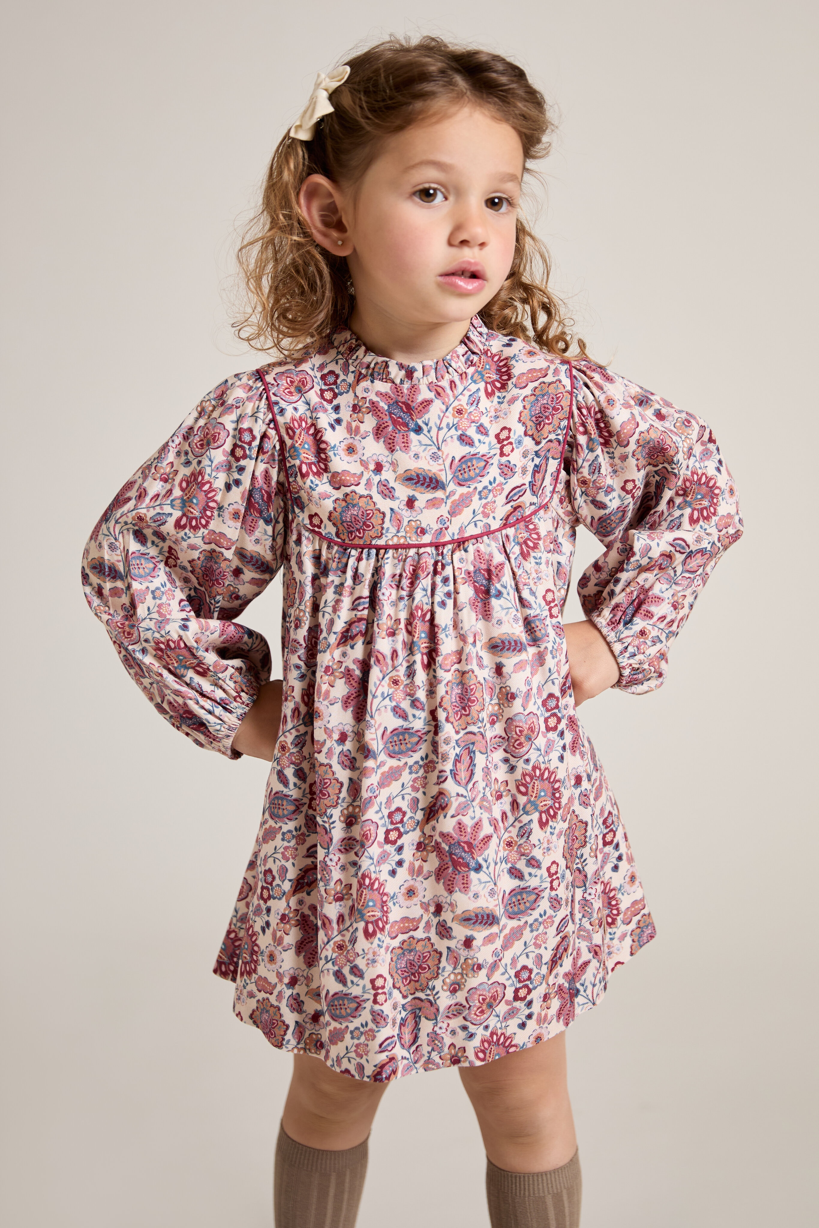 Vestido Infantil com Estampado de Fantasia Ameixa-4