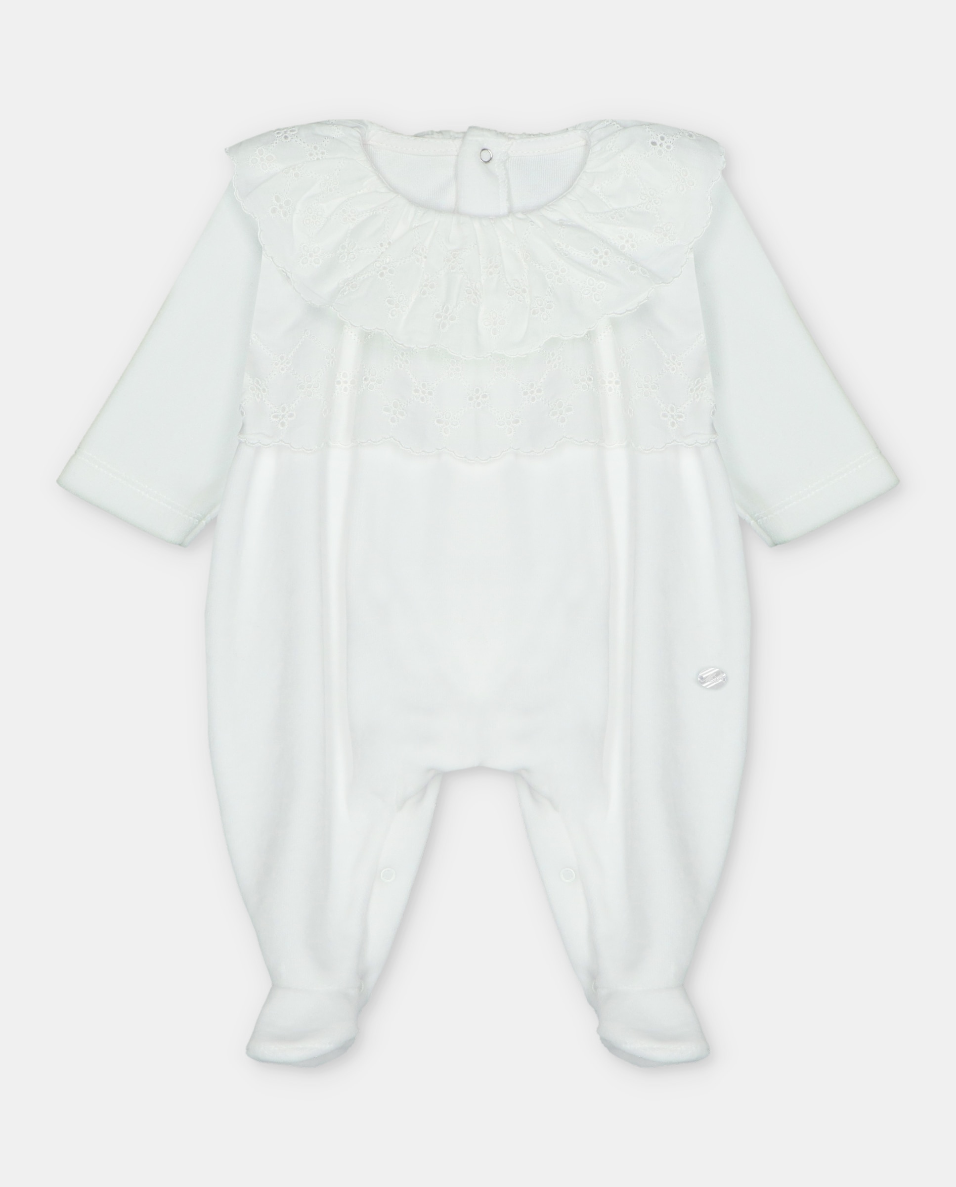 Imagem 0 de Pijama para Bebé de Veludo com Peitilho Tecido Bordado