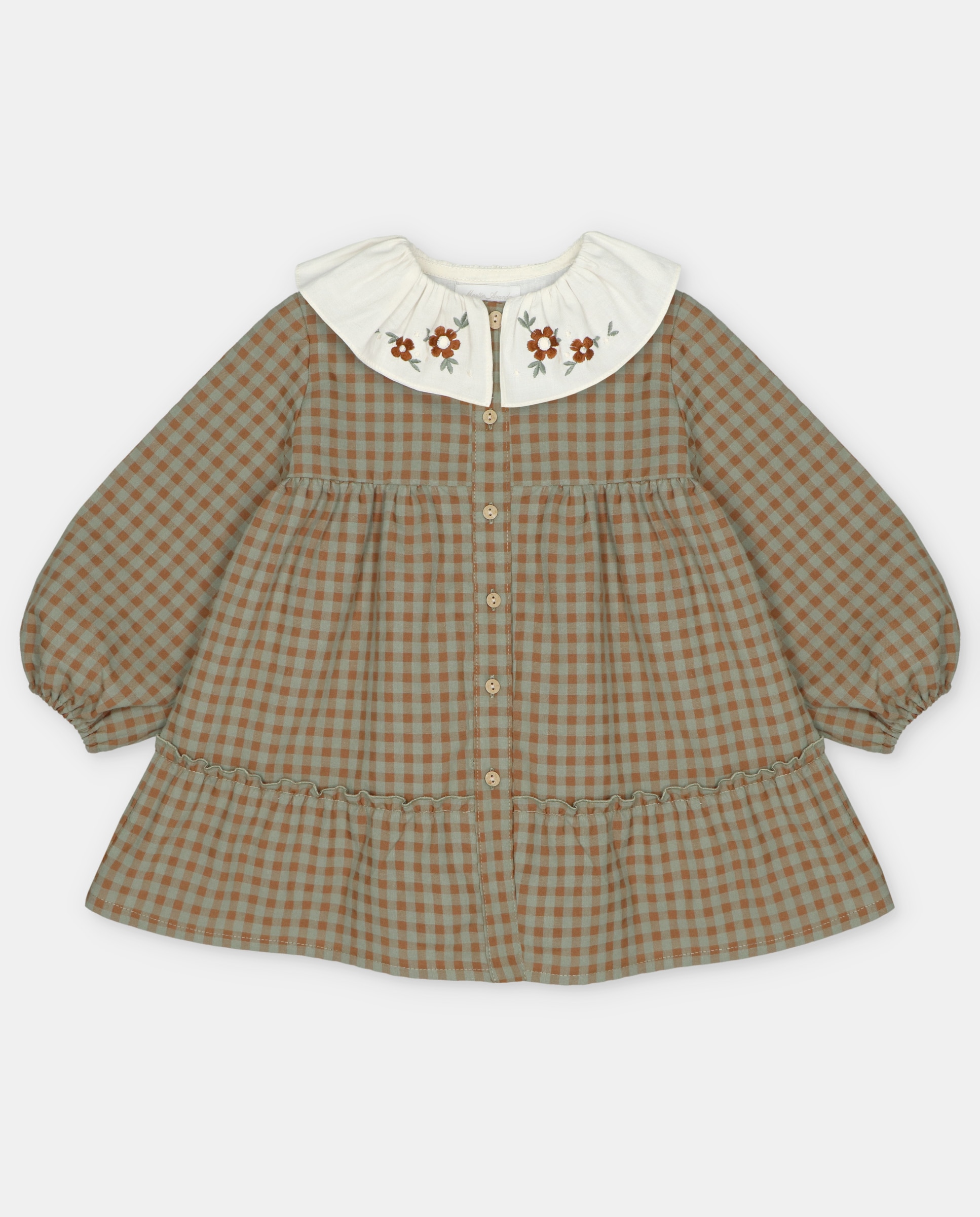 Imagem 0 de Vestido Infantil de Tecido Microestampado Aos Quadrados