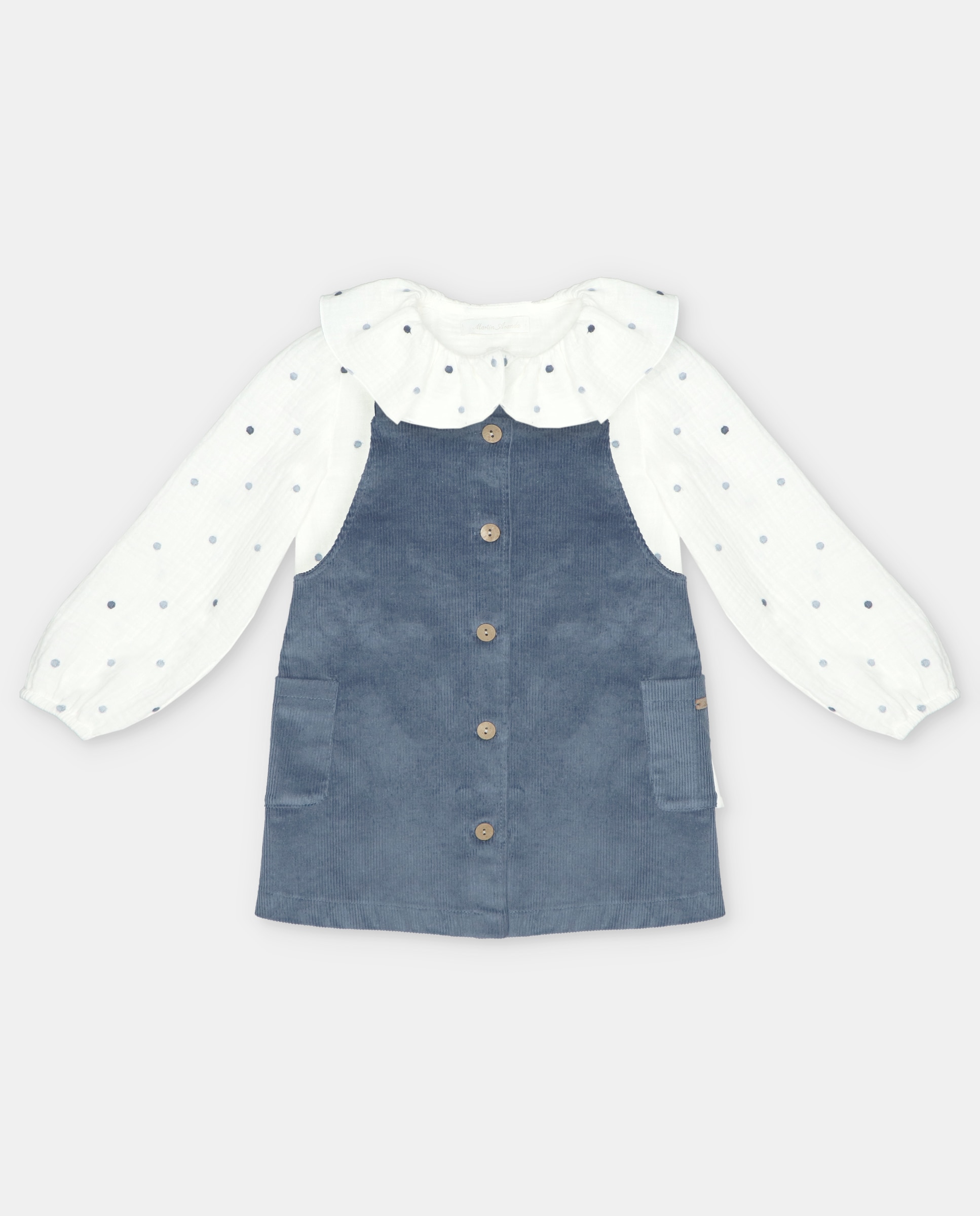 Imagem 0 de Conjunto Infantil de Camisa Estampada de Fantasia e Jardineira de Microbombazina