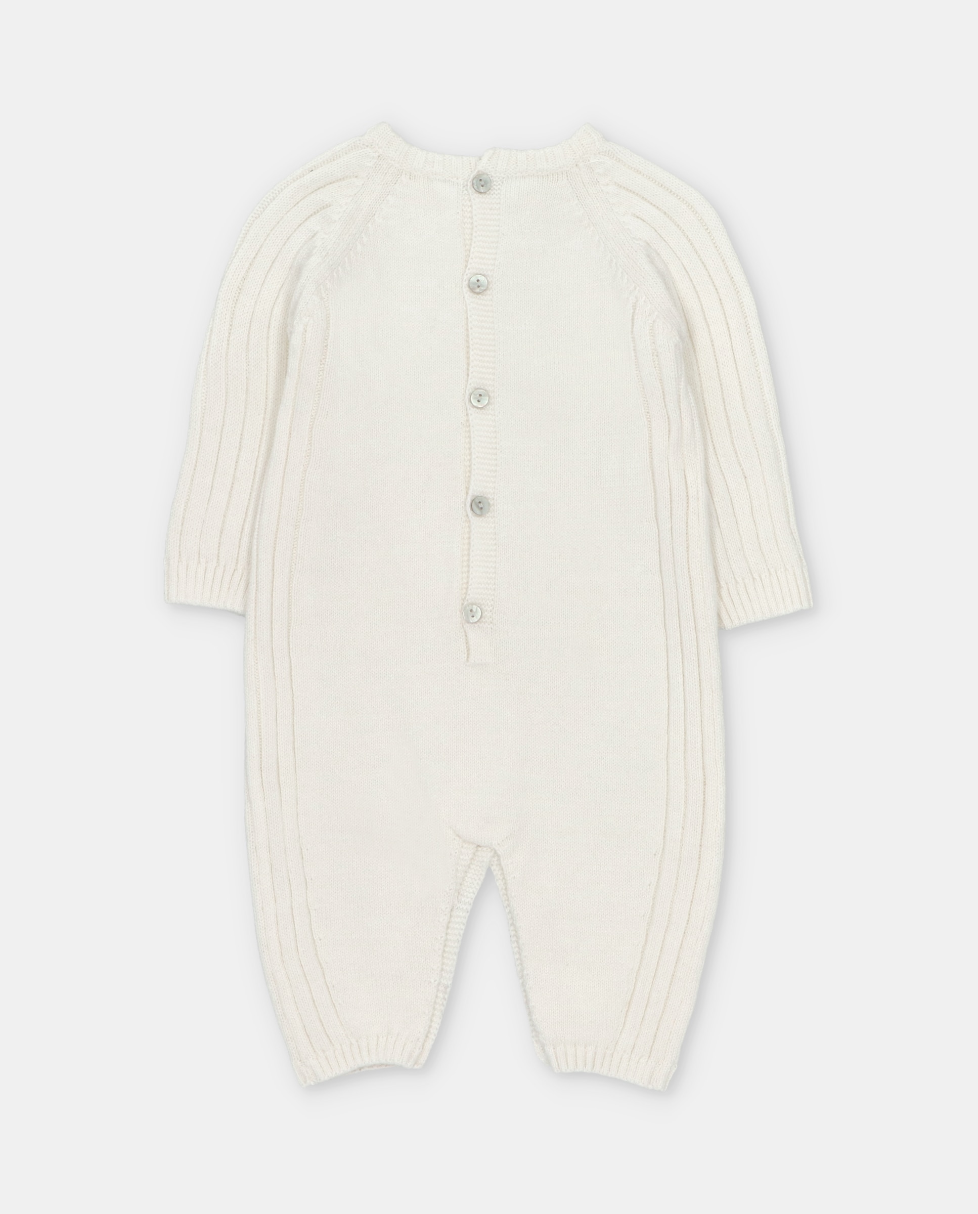 Babygrow para Bebé Comprido sem Pé de Malha Combinado com Detalhes Bodoques Natural-2