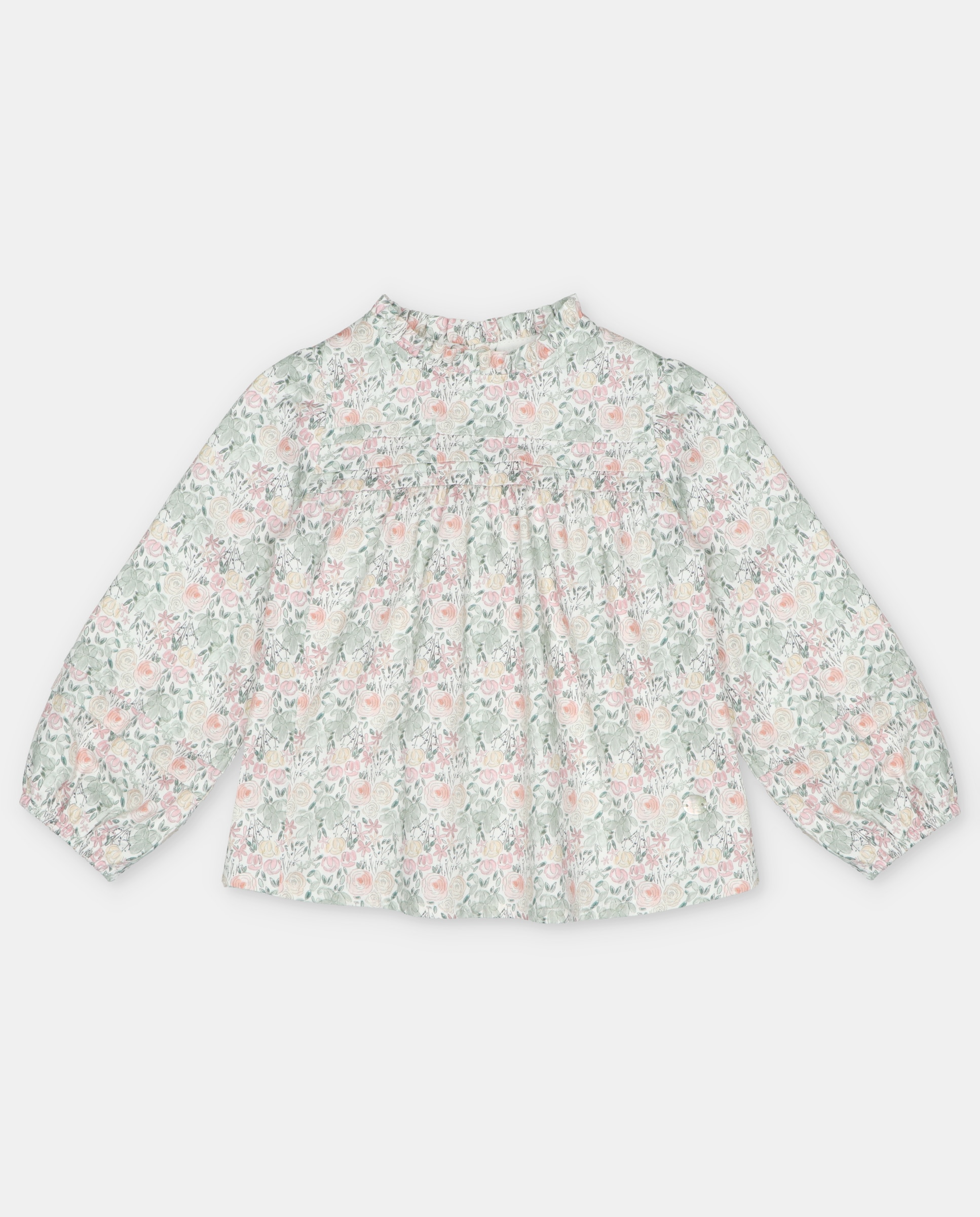 Imagem 0 de Camisa de Manga Comprida Infantil Microestampada de Fantasia com Gola Pregas e Jaretas