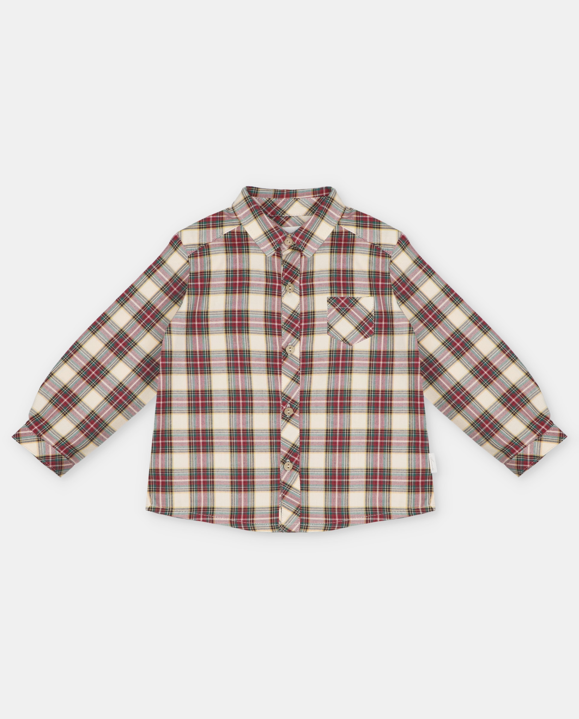 Imagem 0 de Camisa Infantil de Algodão Estampada Aos Quadrados com Bolso