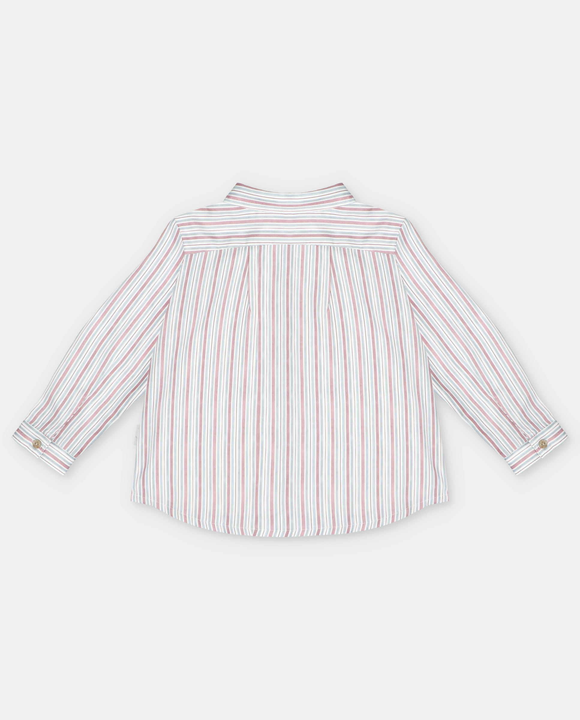 Camisa Infantil de Algodão Estampada Às Riscas Ameixa-2