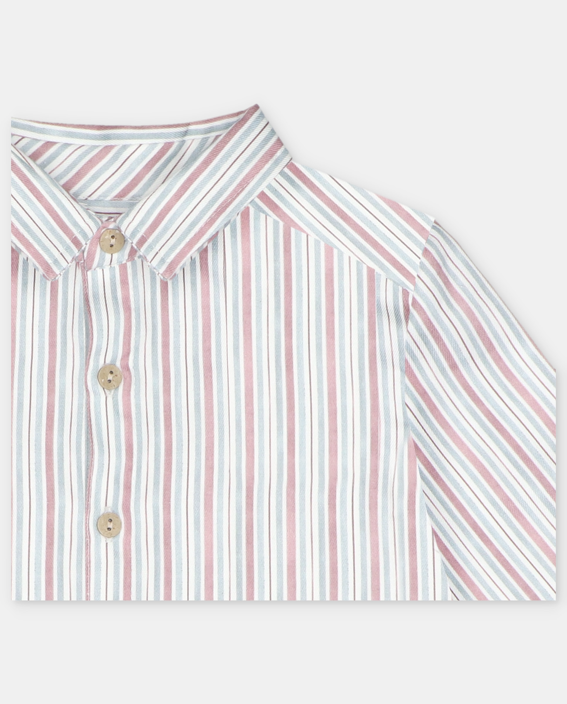 Camisa Infantil de Algodão Estampada Às Riscas Ameixa-3