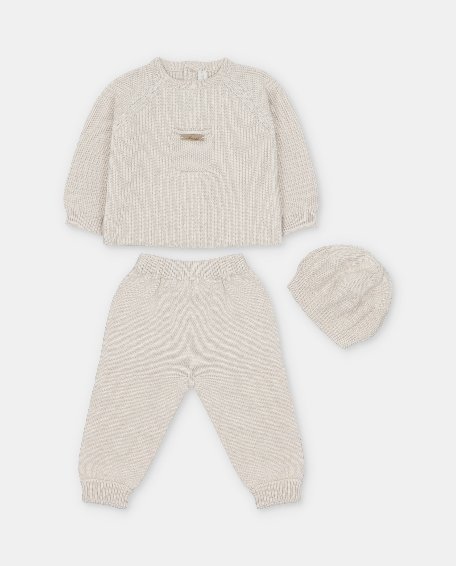 Imagem 0 de Conjunto para Bebé 3 Peças de Malha com Bolso