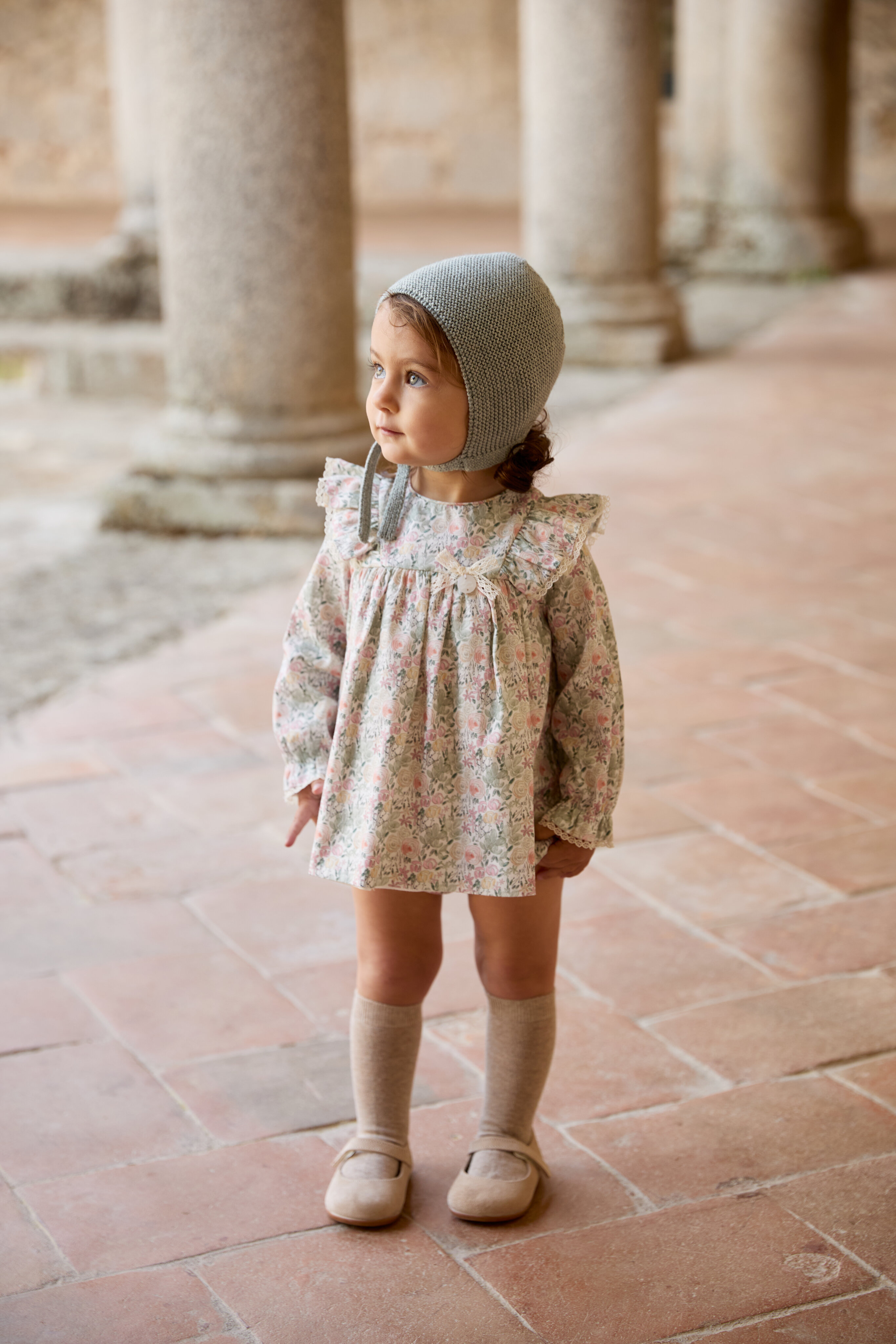 Conjunto para Bebé de Vestido e Tapa Fraldas com Estampado de Fantasia Verde-5