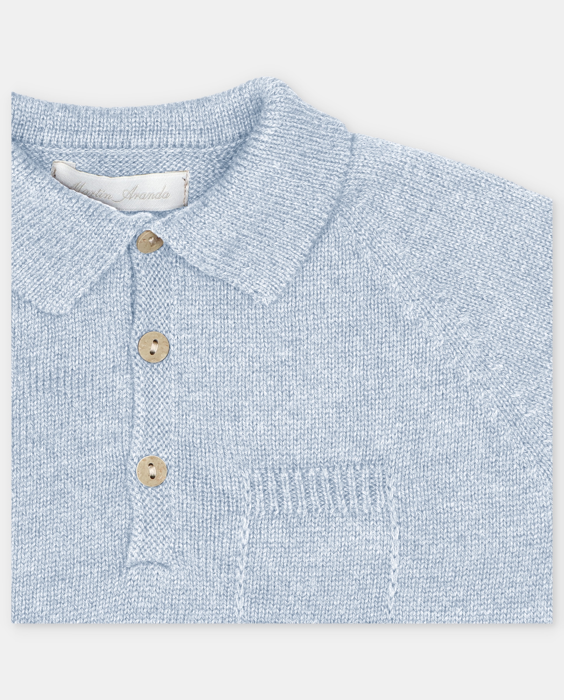 Camisola Infantil com Gola Polo Azul-celeste-3