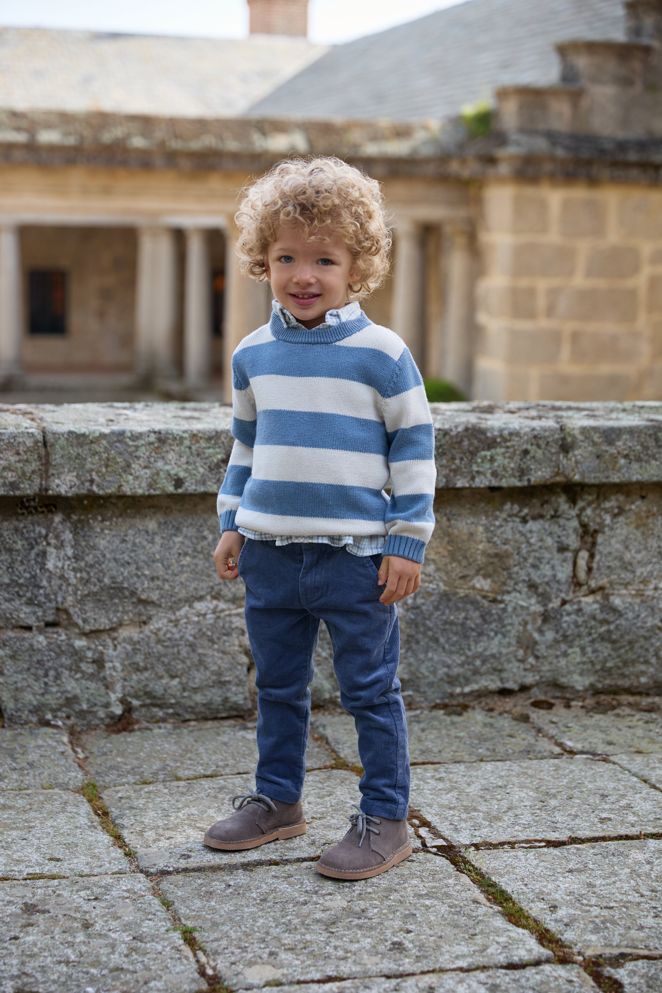 Calças Infantil de Microbombazina com Bolsos Azul-5