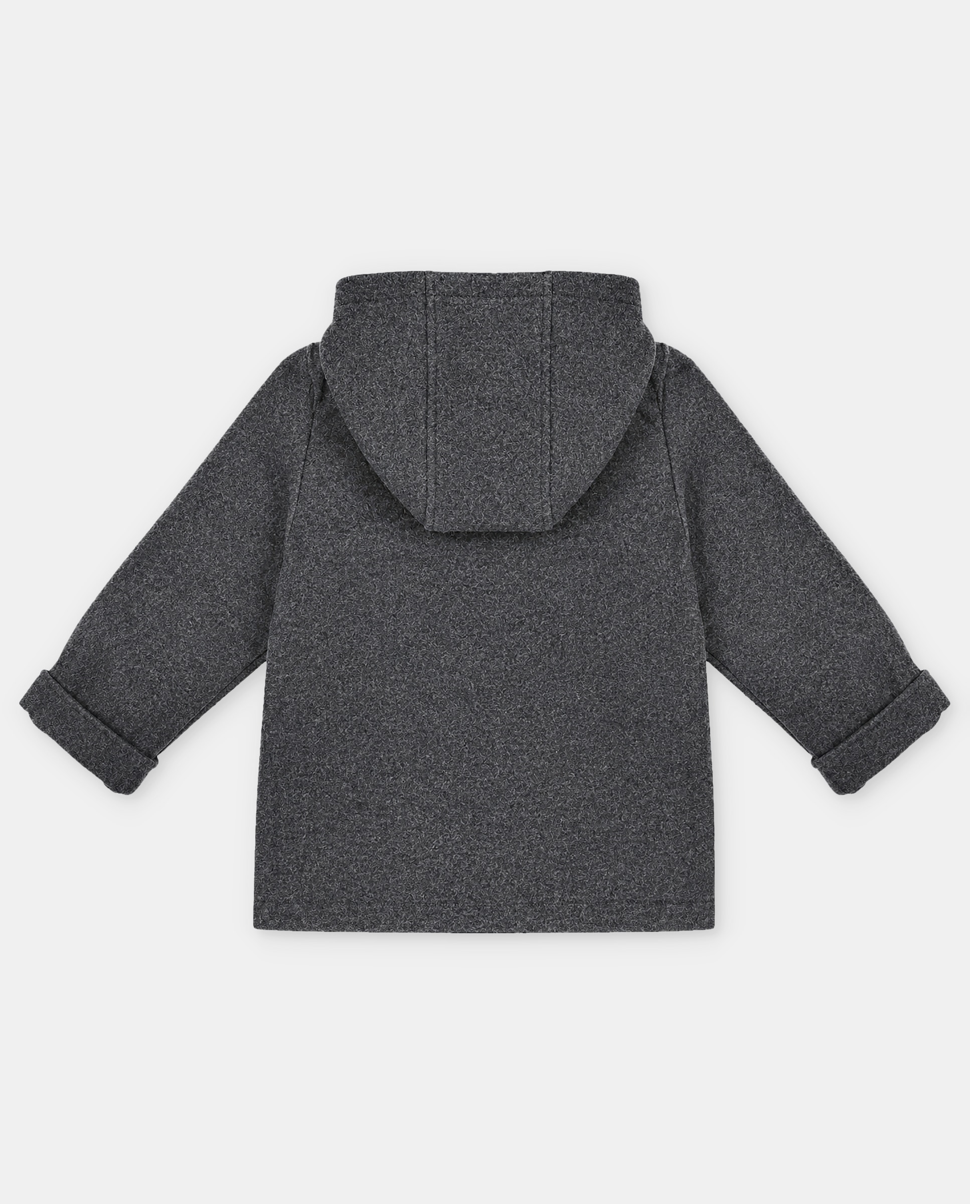 Trenka para Bebé de Pano com Capuz, Gola Camiseiro e Forro Estampado Aos Quadrados Cinzento-escuro-2