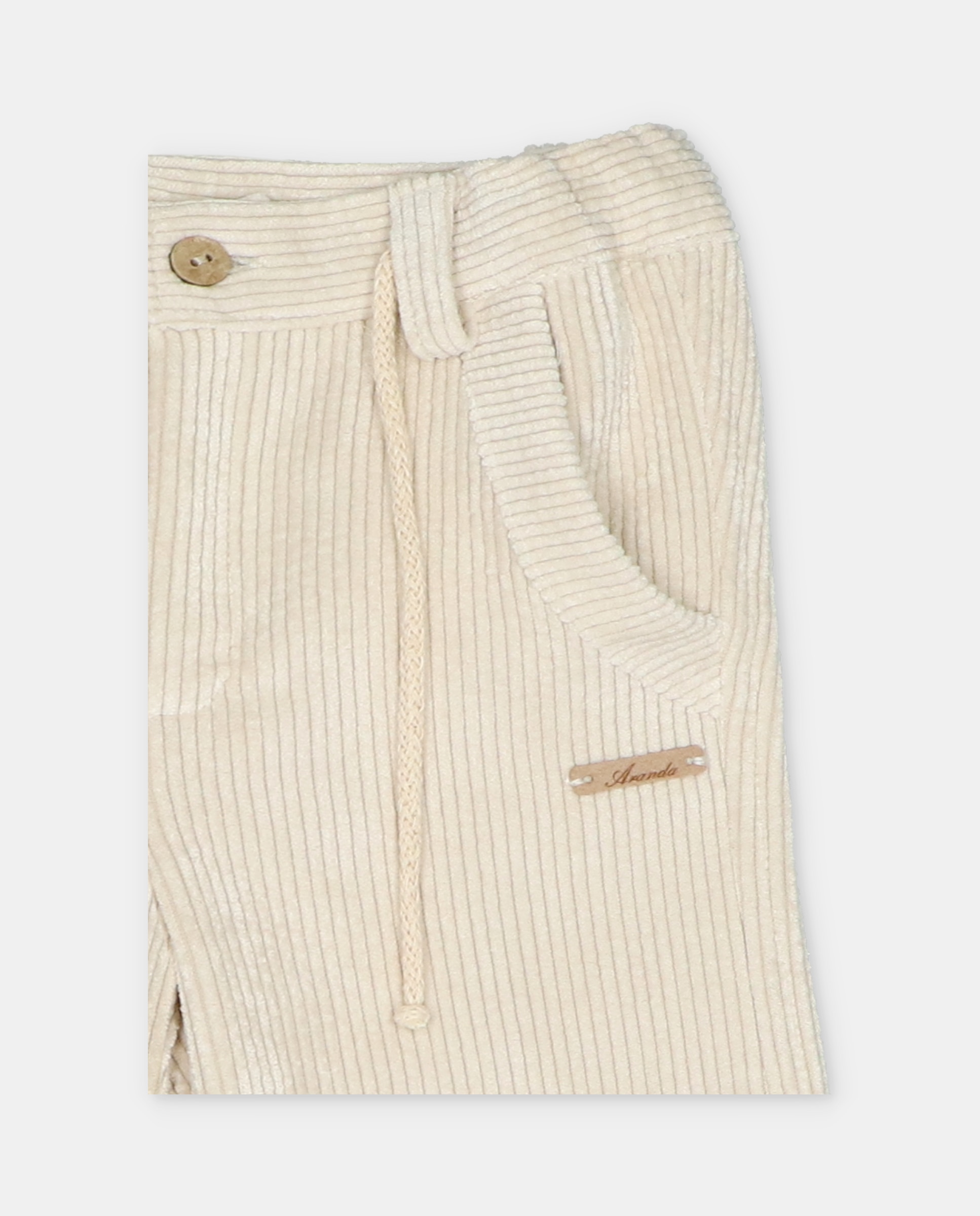 Calças Infantil Abombadas de Microbombazina com Bolsos Castanho-pedra-3