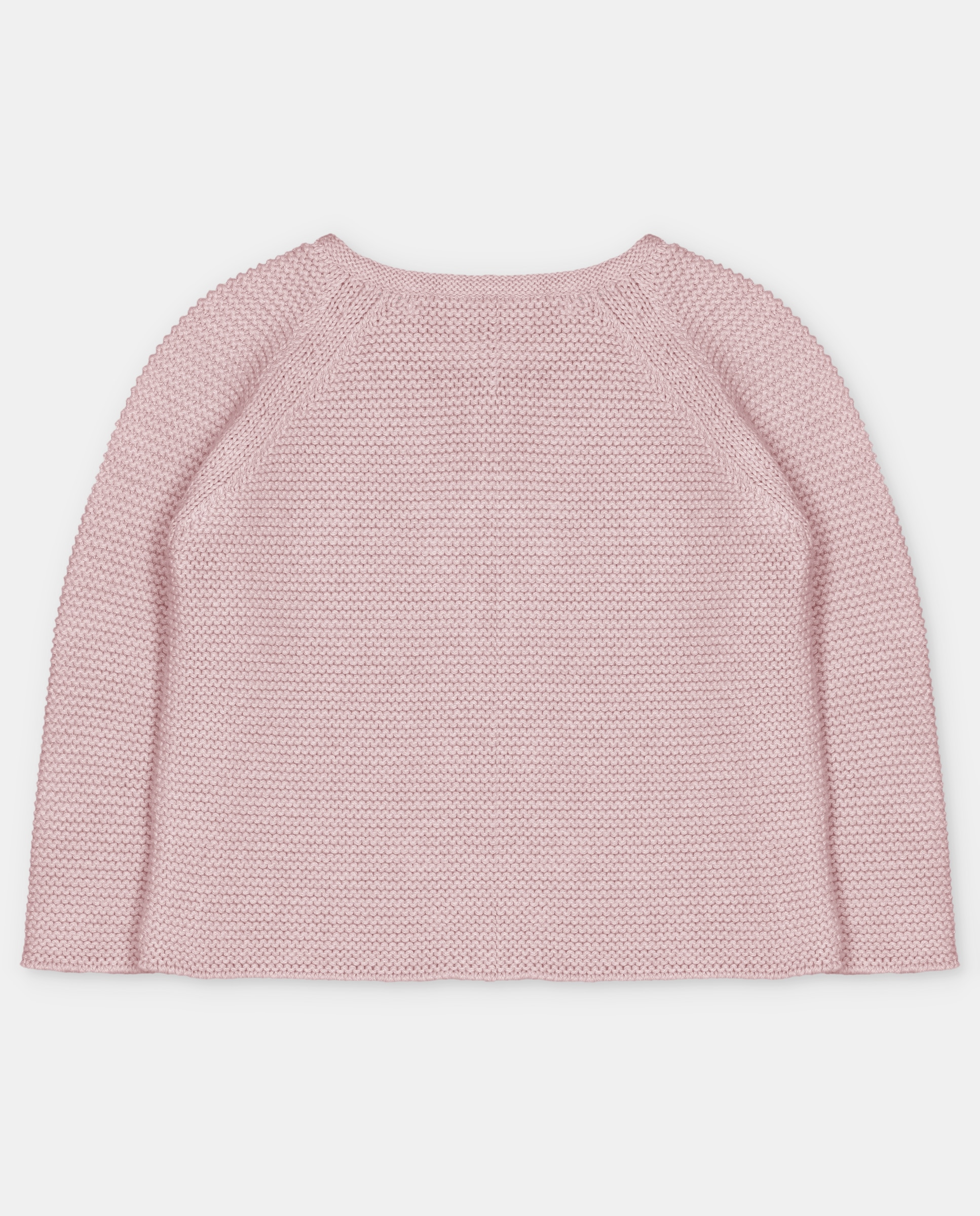 Casaco para Bebé Tricot com Detalhes de Losangos e Bolinhas Rosa-claro-2