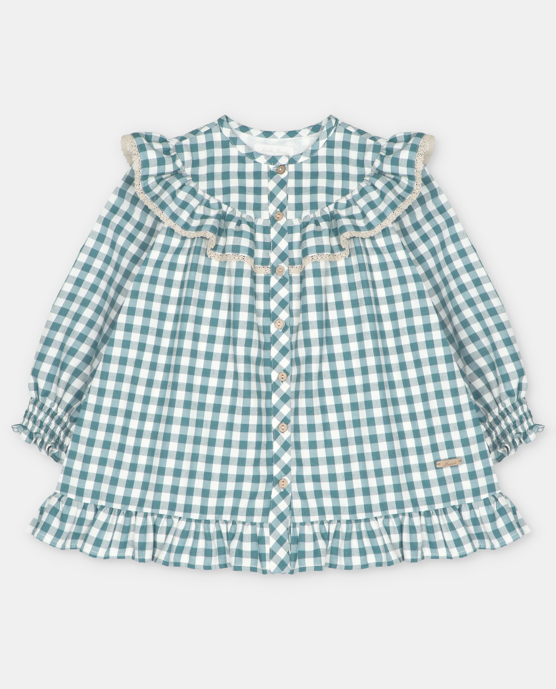 Imagem 0 de Vestido Infantil de Tecido Estampado Aos Quadrados