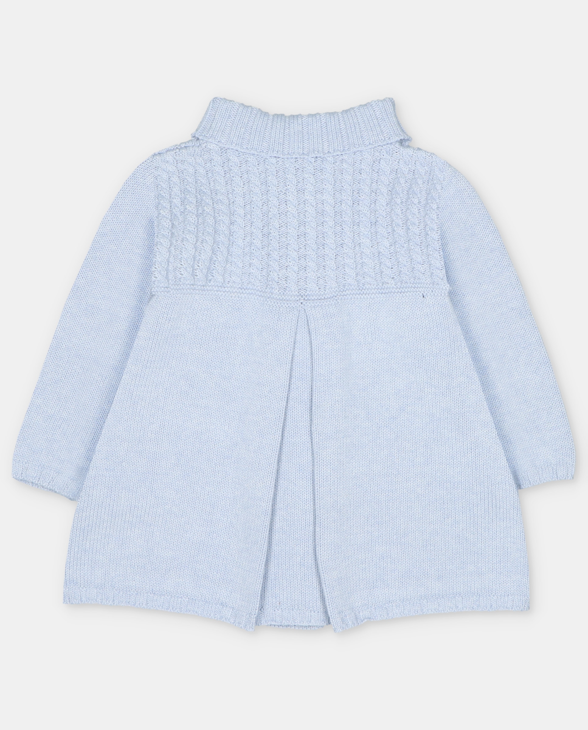 Sobretudo de Malha para Bebé com Gola Tipo Camisa Azul-celeste-2