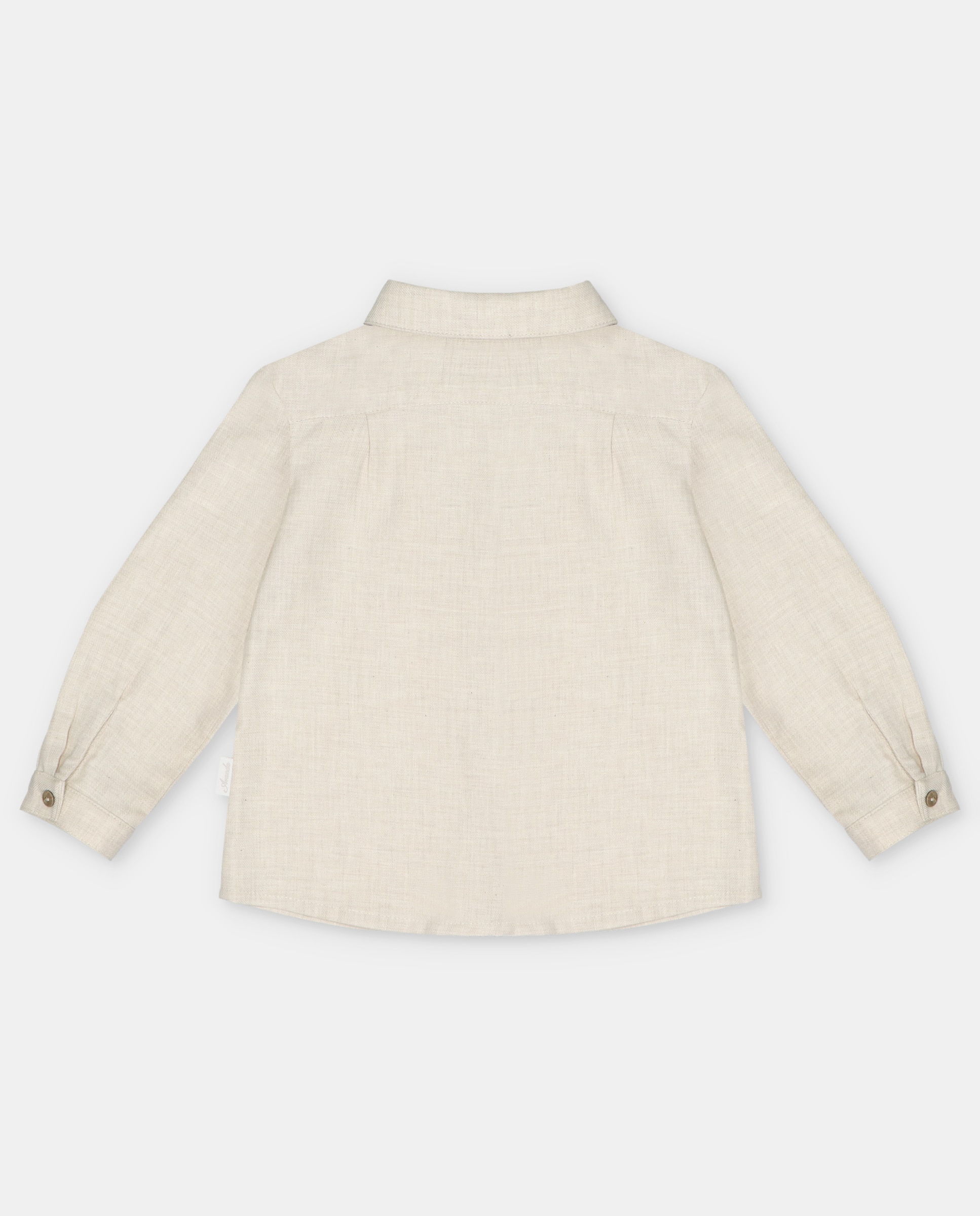 Camisa Infantil de Algodão com Bolsos Areia-2