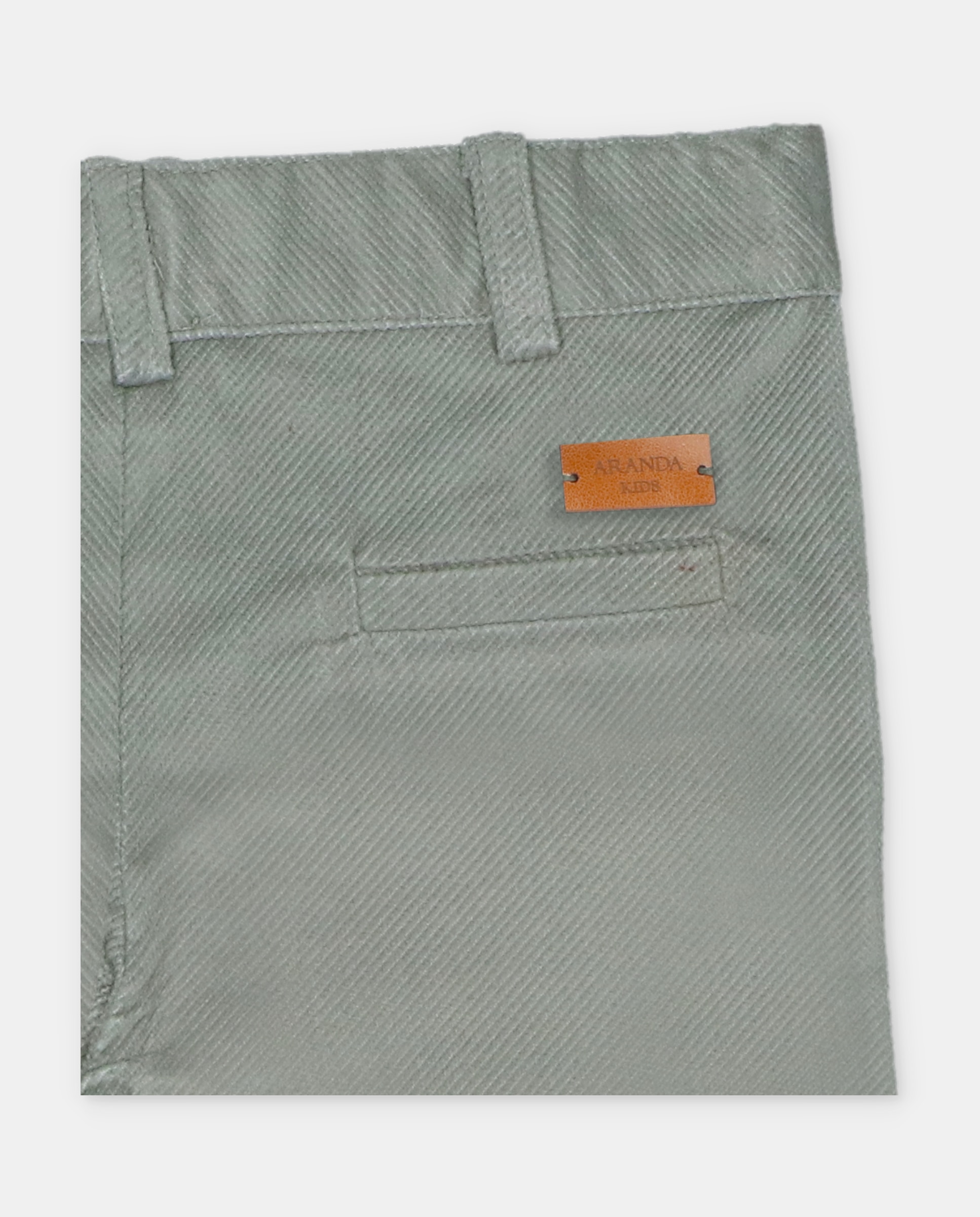 Calças Infantil de Tecido com Bolsos Verde-3