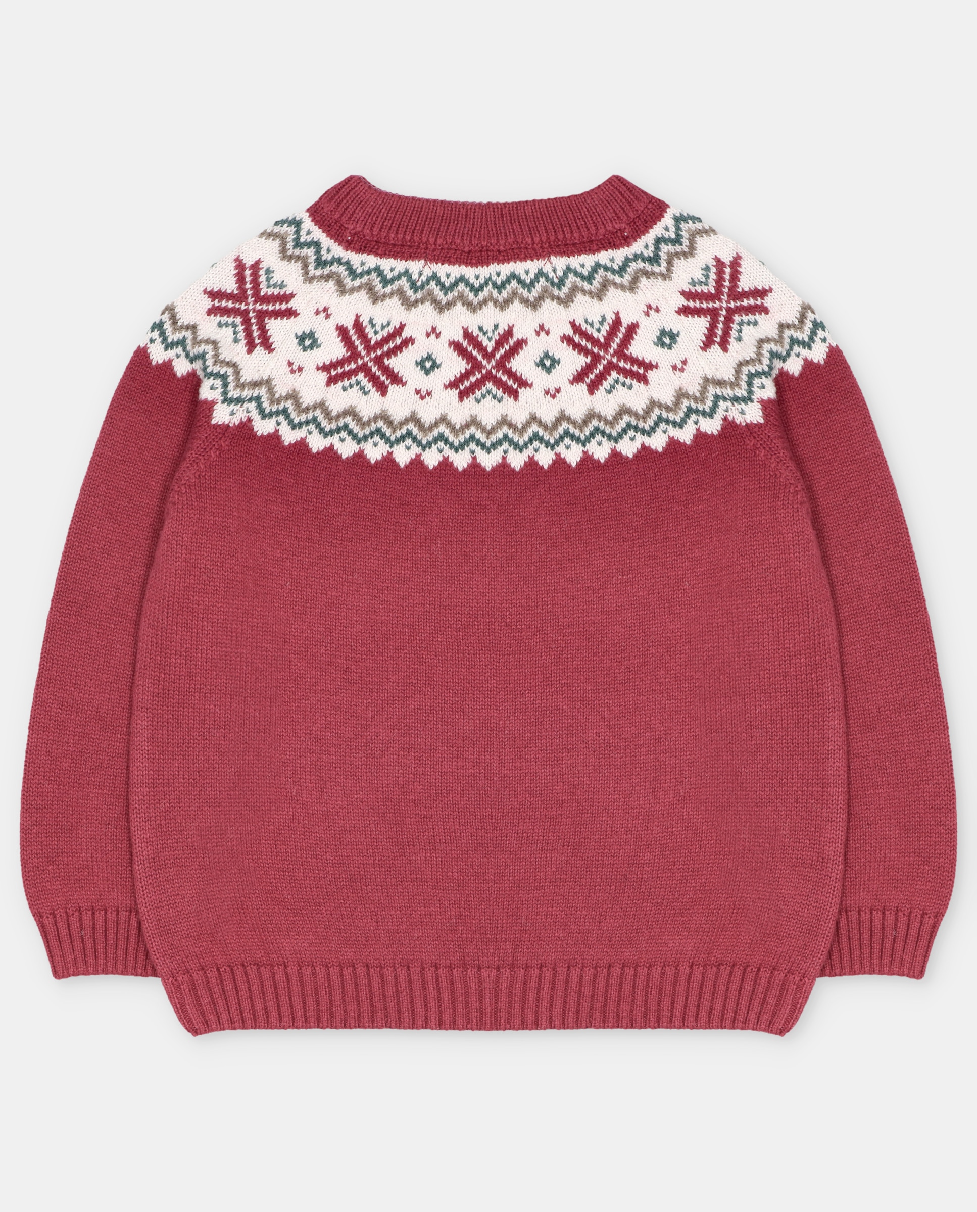 Camisola Infantil com Barra Decorativa em Contraste Bordeaux-2
