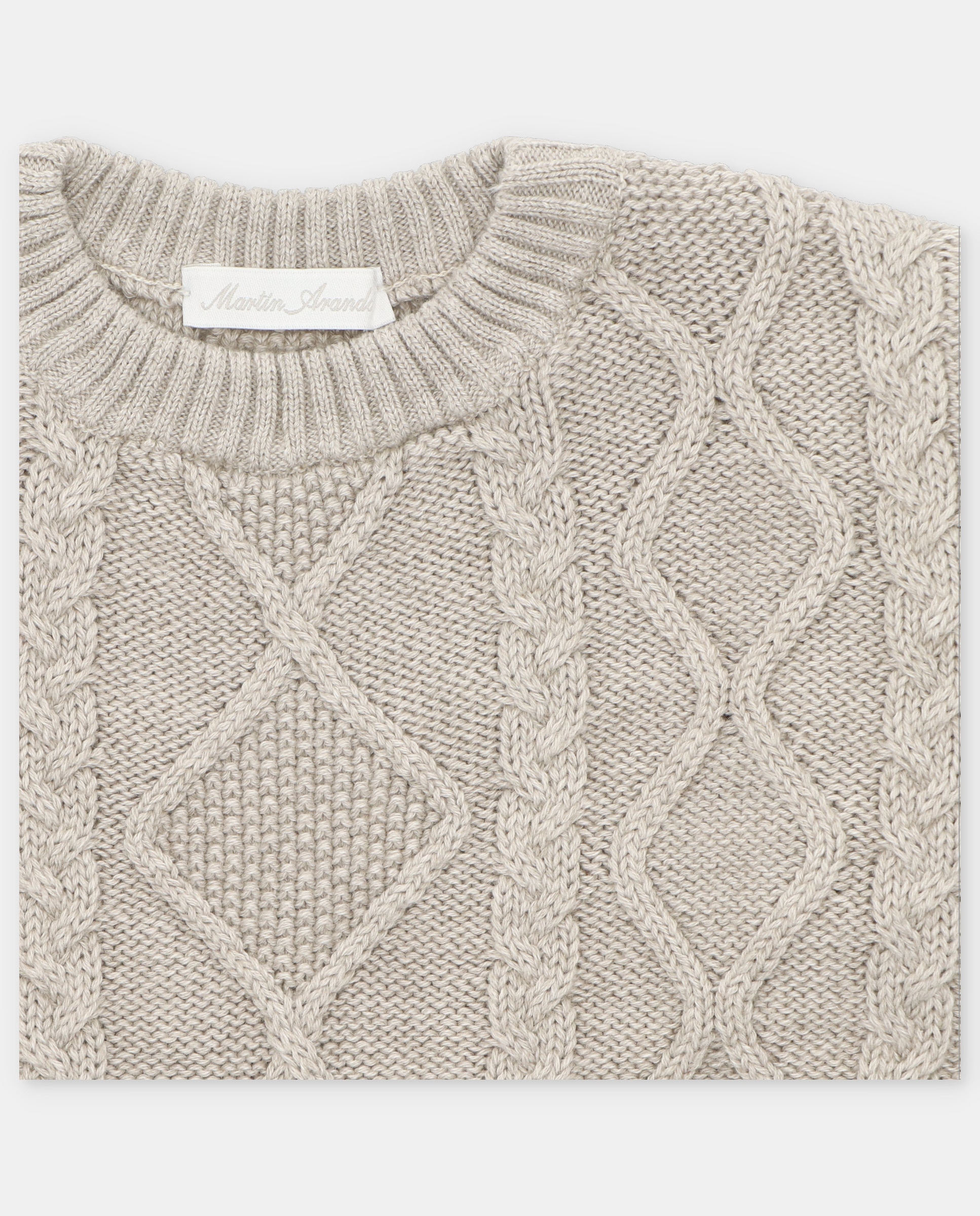 Camisola Infantil Combinada de Malha com Losangos Torrado-3