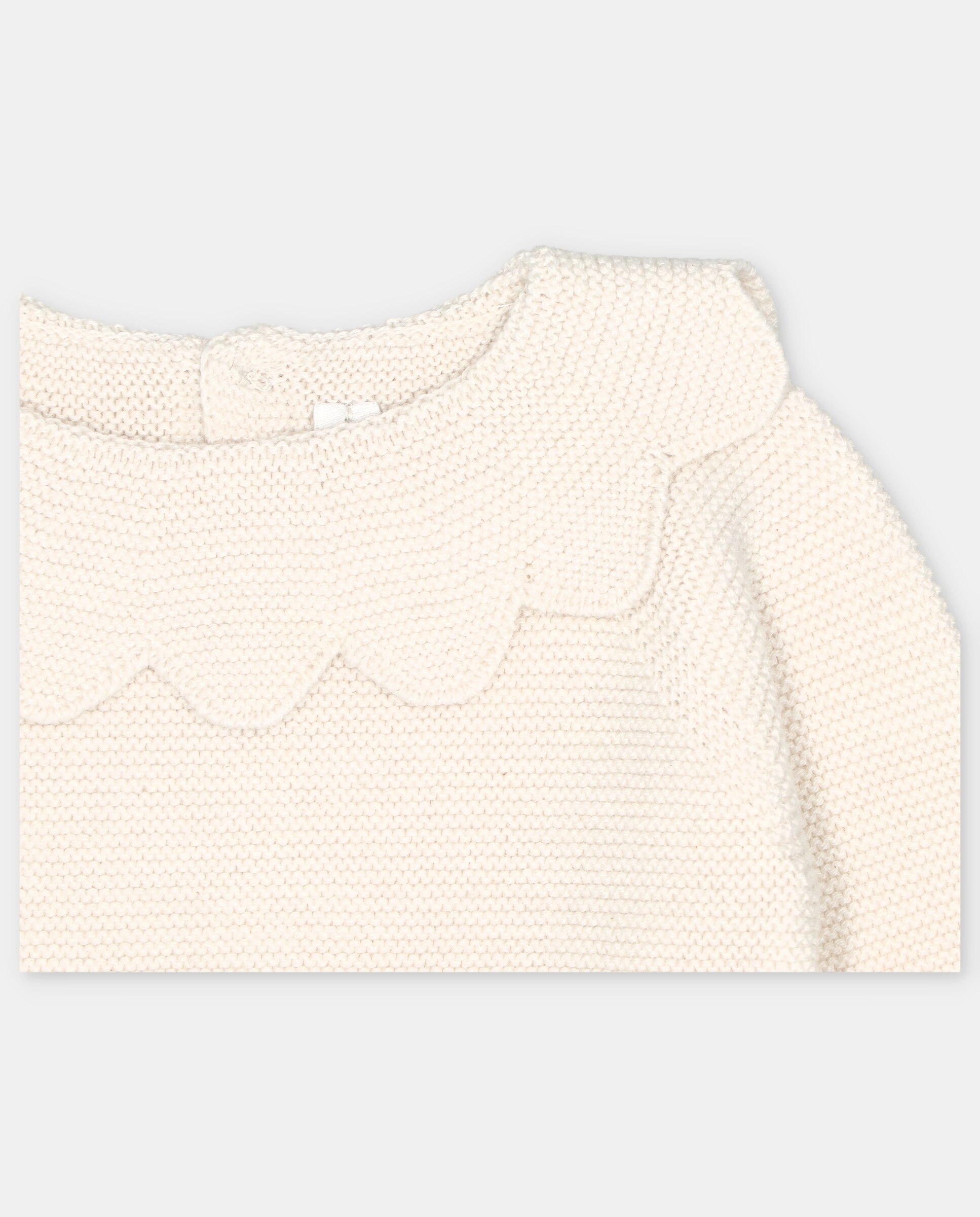 Camisola para Bebé com Folho na Gola Bege-3